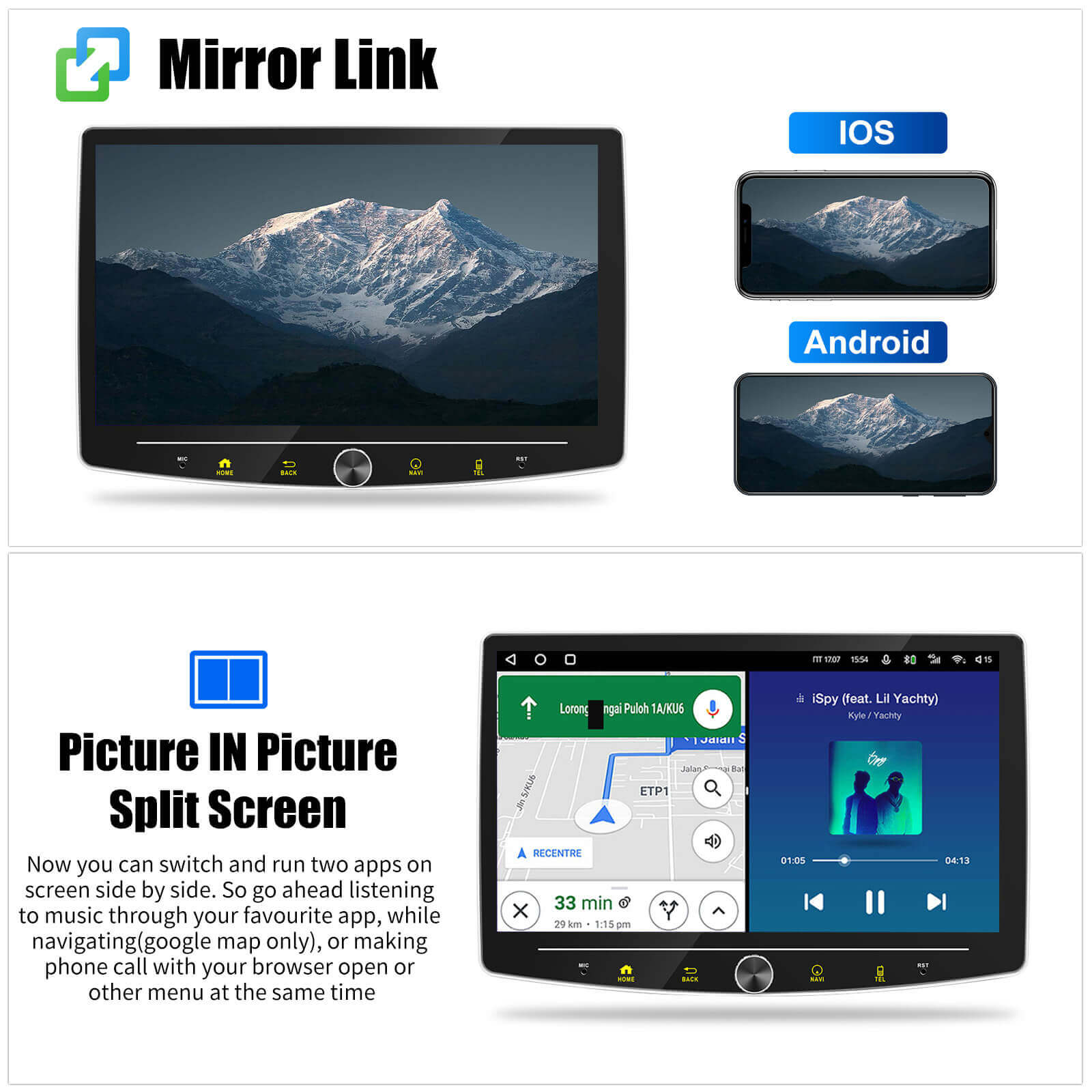 ESSGOO AR1001 1-DIN Autoradio mit Drehknopf DAB+