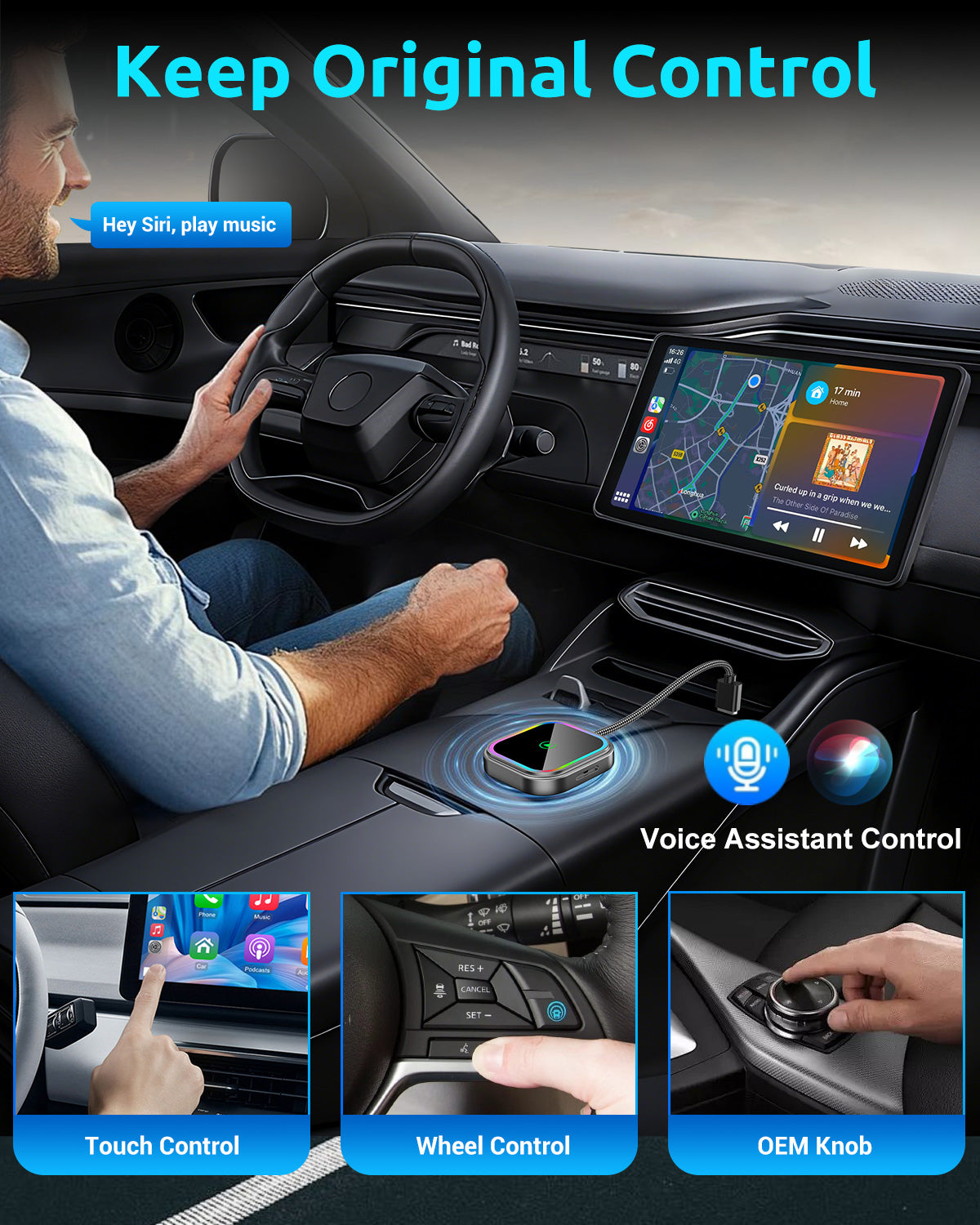 ESSGOO PL8 Pro CarPlay Adapter Wireless 2-in-1 Mini Box
