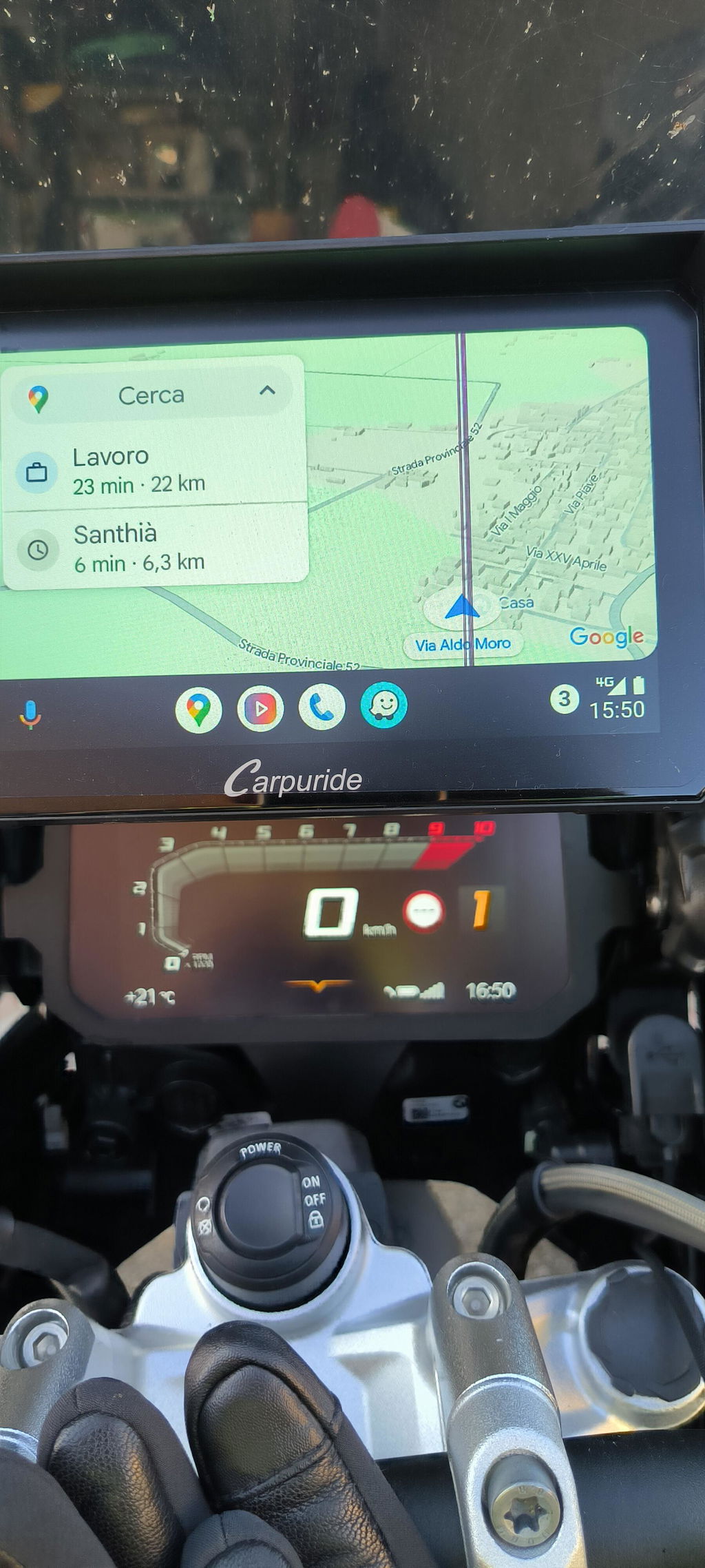 Carpuride W702B Motorrad Display CarPlay BMW Halterung 7 Zoll