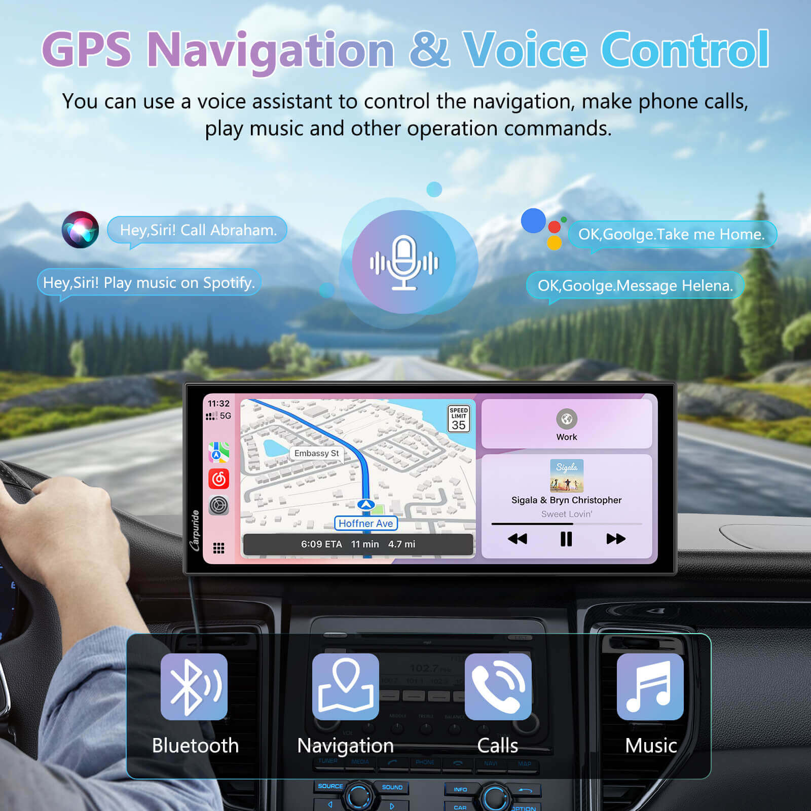 Carpuride W125A 10,25 Zoll CarPlay-Display Dashcam 4K