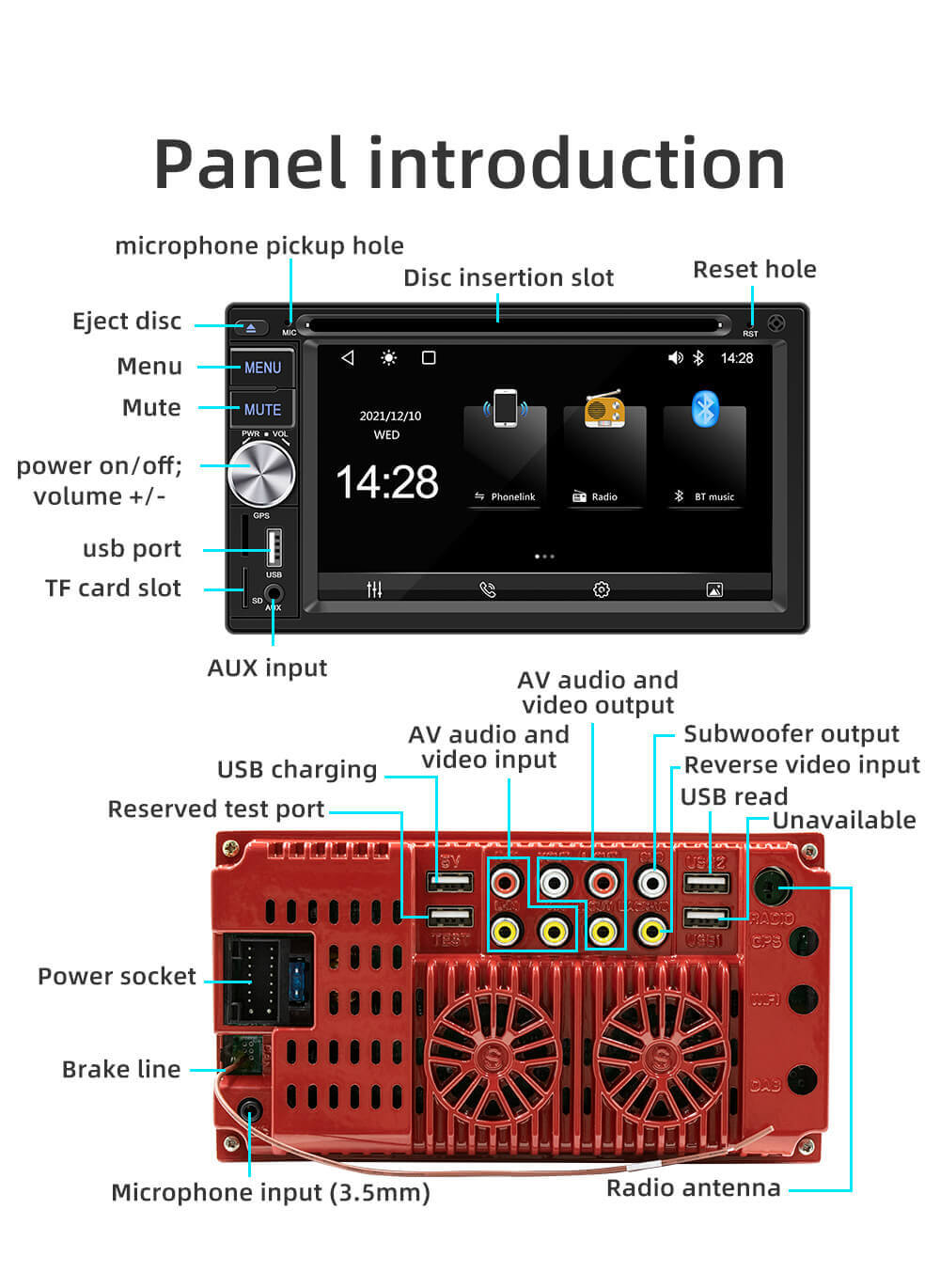 ESSGOO Car Stereo S4800 2-DIN Autoradio CD DVD GPS