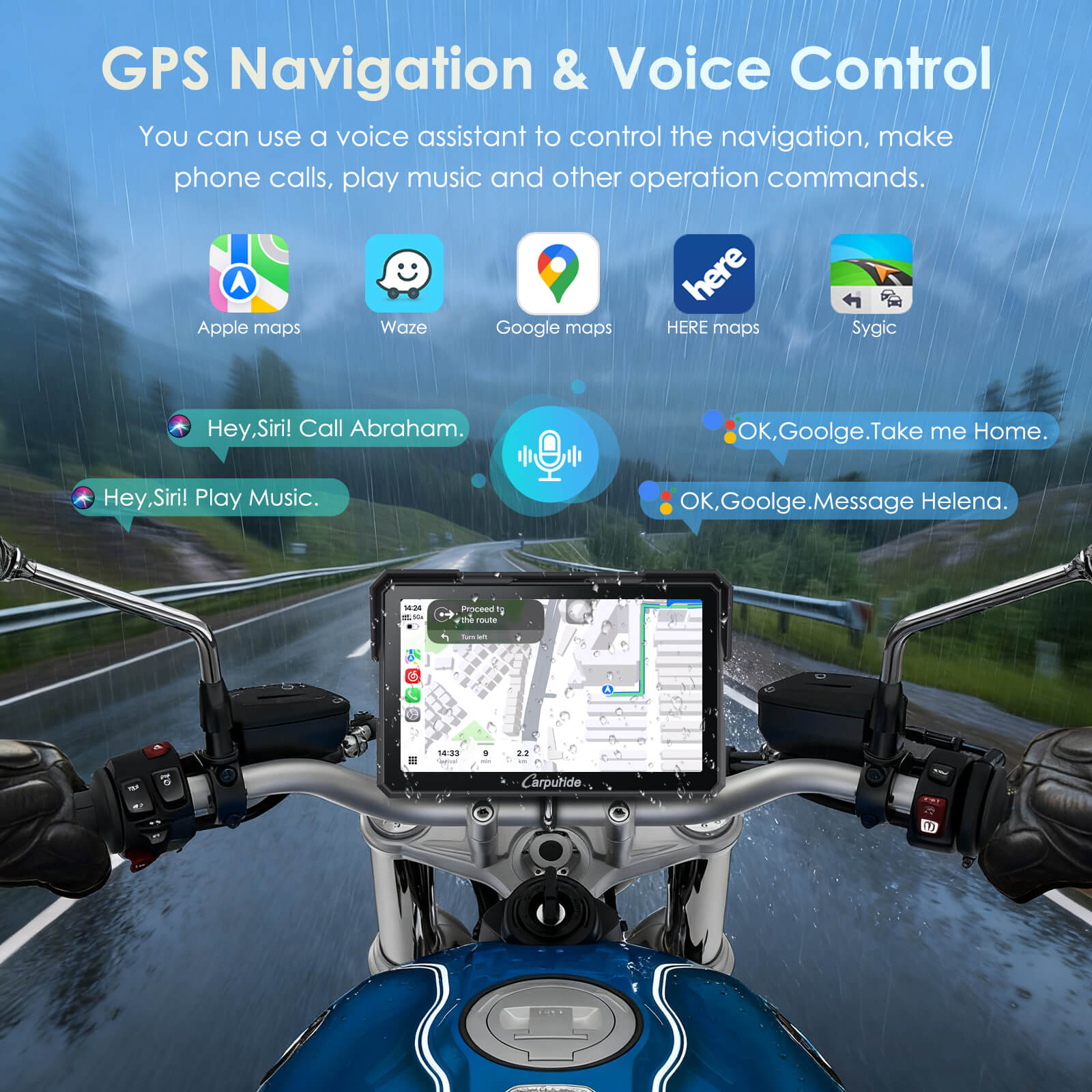 Carpuride W702 Plus Motorrad Display 7 Zoll CarPlay GPS