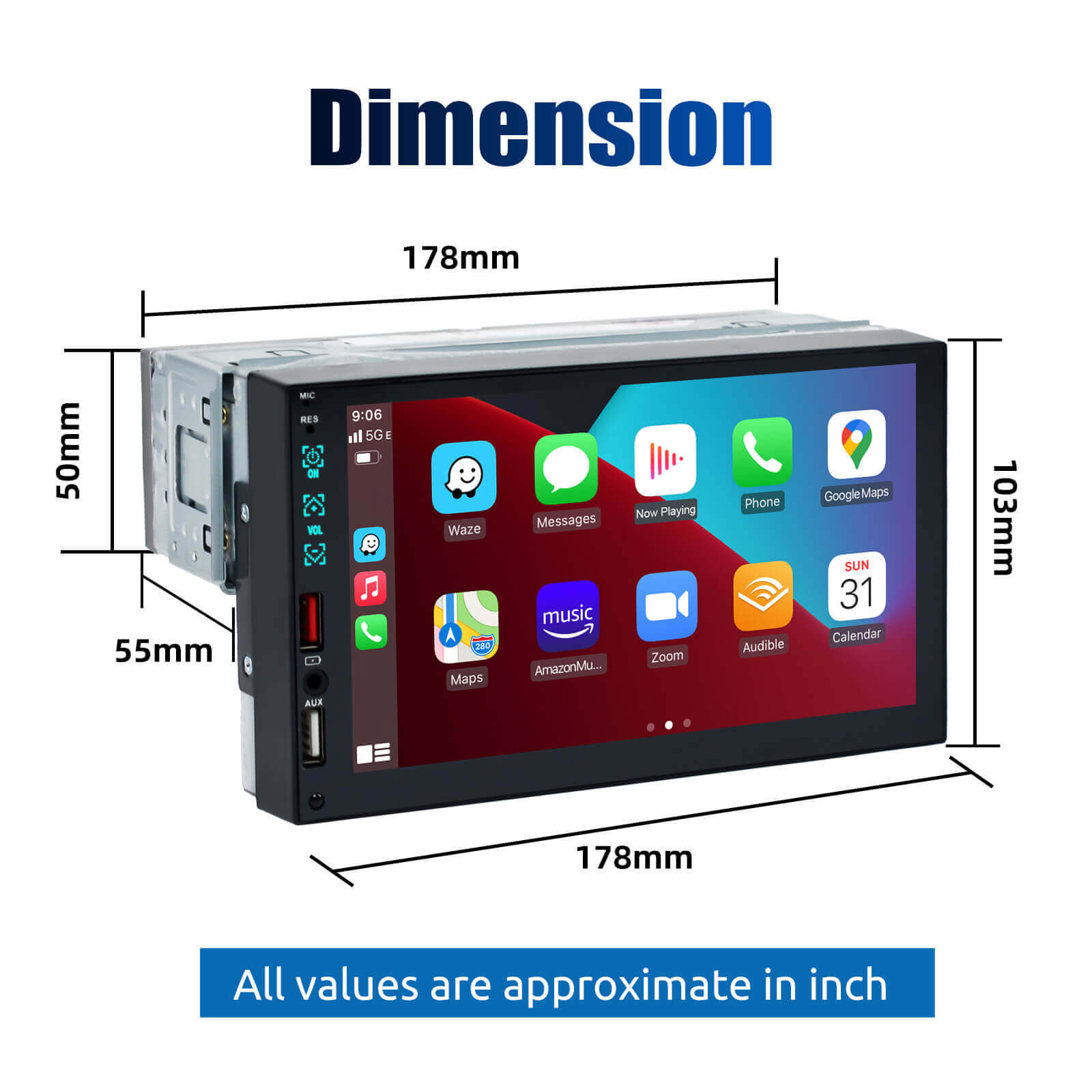 ESSGOO Car Stereo AS7001c MP5 Autoradio 7 Zoll IPS