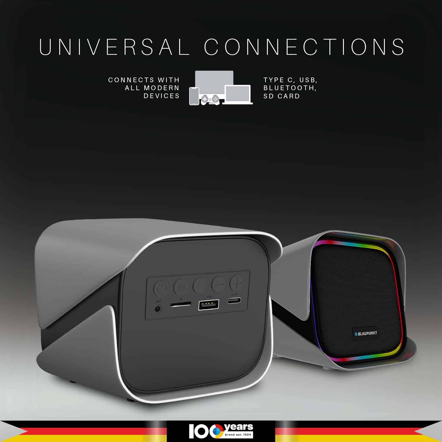 Blaupunkt TWINZ Bookshelf BT Lautsprecher 30W RGB
