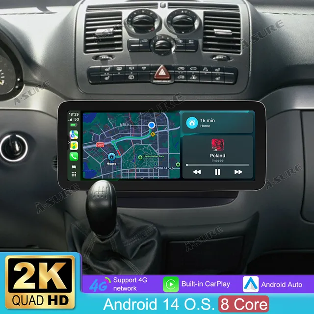 A-Sure GPS Autoradio 12,3 Zoll Vito W639 4+64GB CarPlay