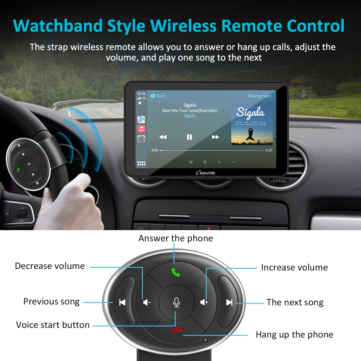 Carpuride W701 CarPlay Display 7 Zoll Lenkradsteuerung