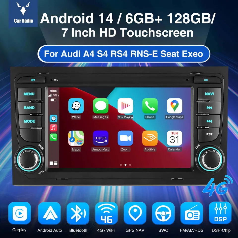 ESSGOO Car Stereo AR7001 MP5 Autoradio 7 Zoll für Audi A4 IPS