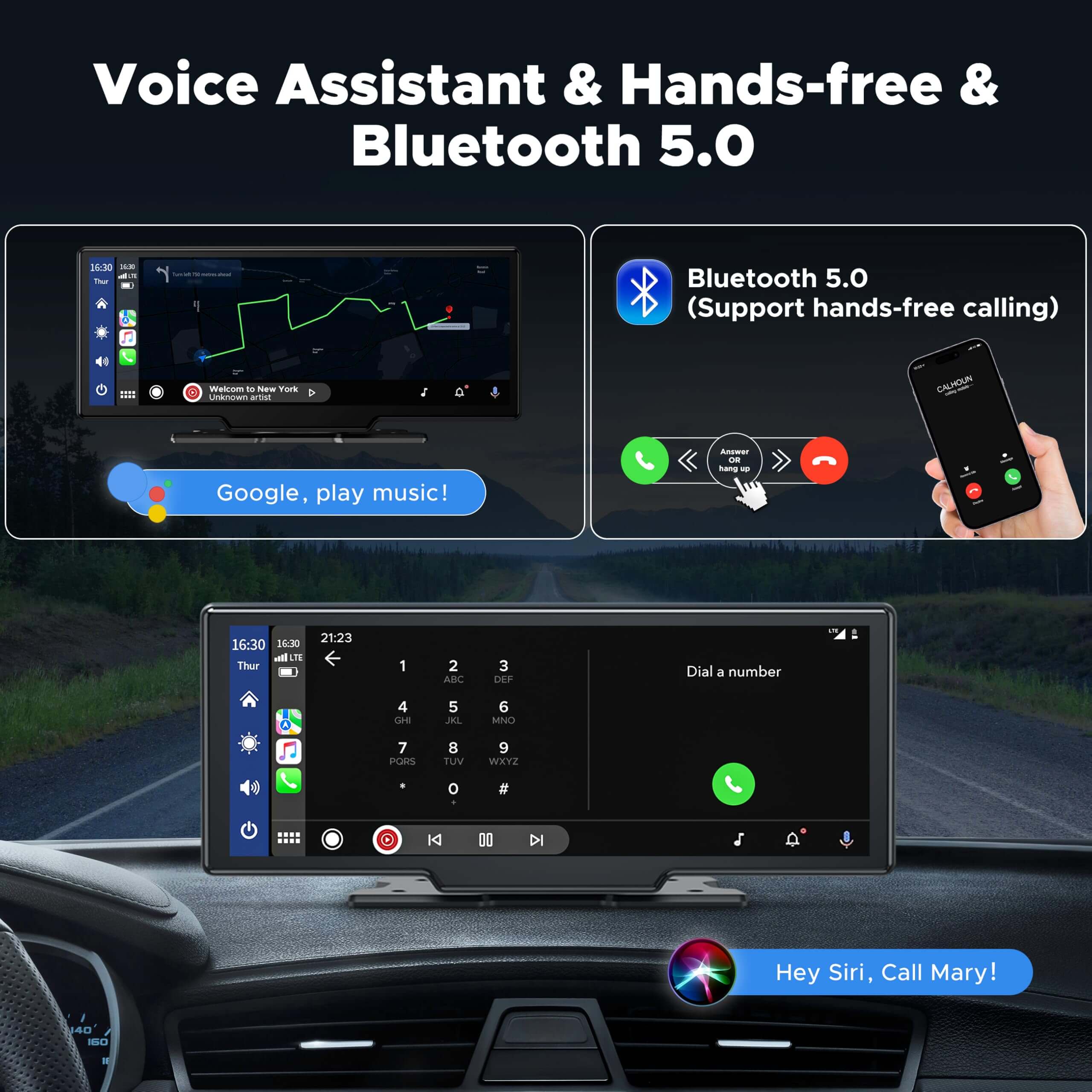 LAMTTO RC06 CarPlay Display 9,26 Zoll Dual Kamera