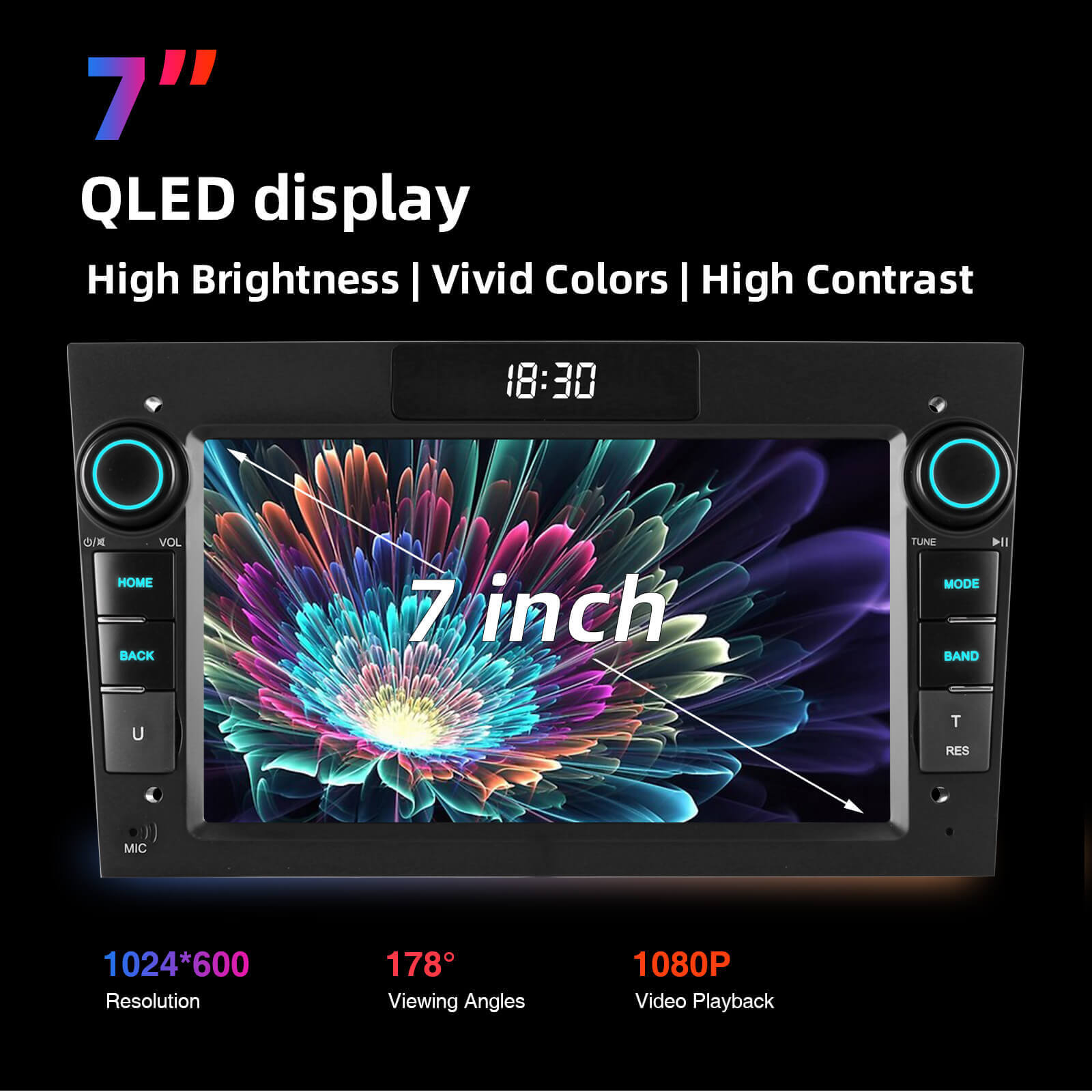 ESSGOO Car Stereo AZ0001 Autoradio 7 Zoll QLED für Opel