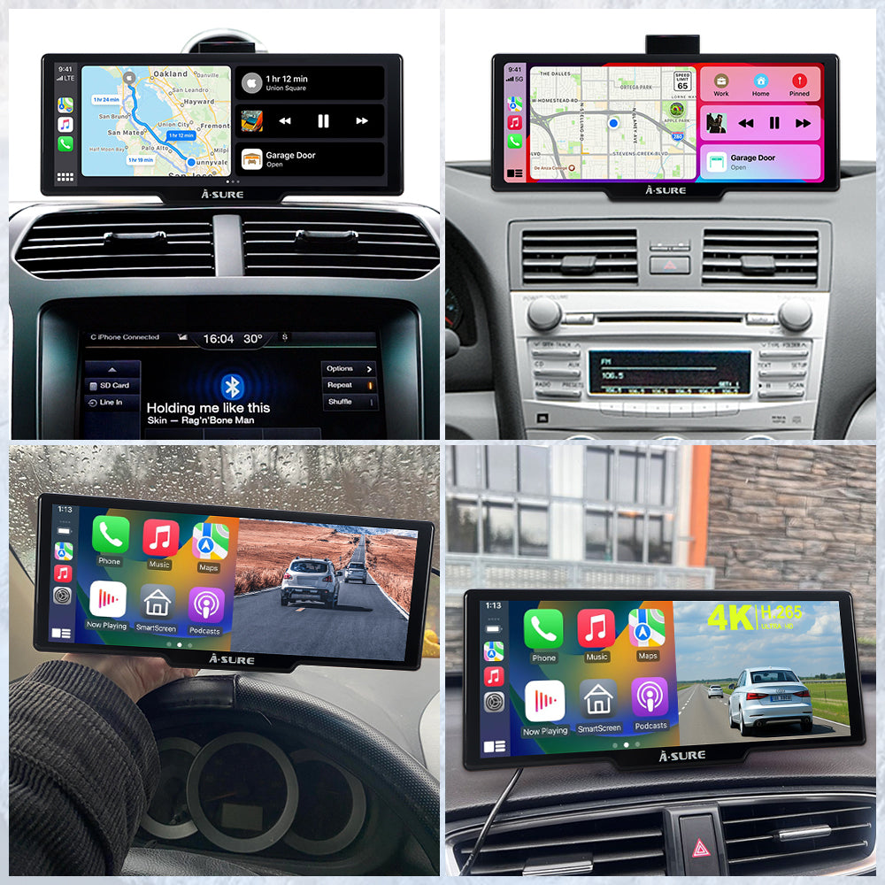 A-Sure Radio accessories 9,26 Zoll CarPlay Display 4K Dashcam