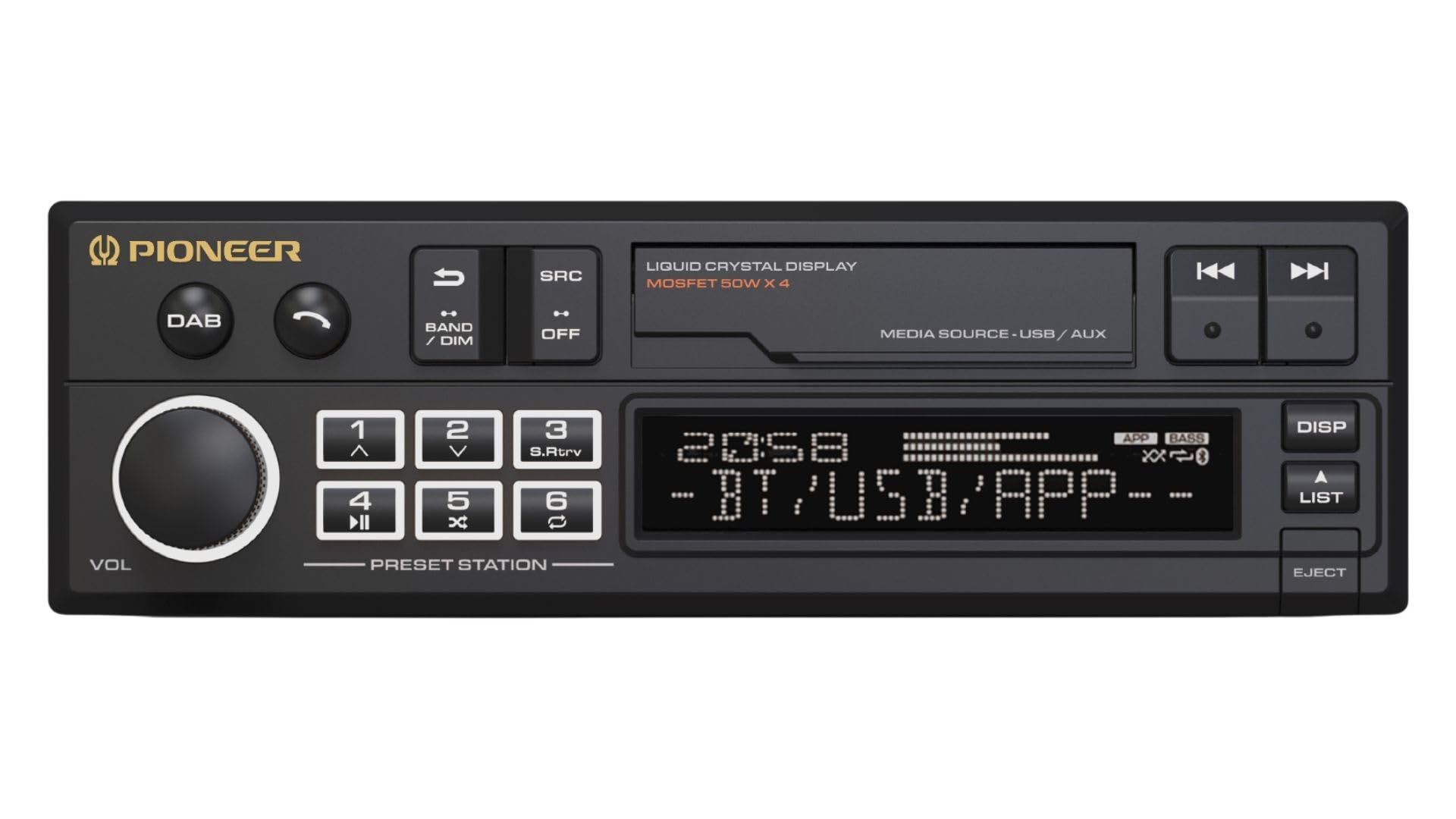 Pioneer SXT-C10PS Autoradio 1-DIN Retro DAB+ Bluetooth