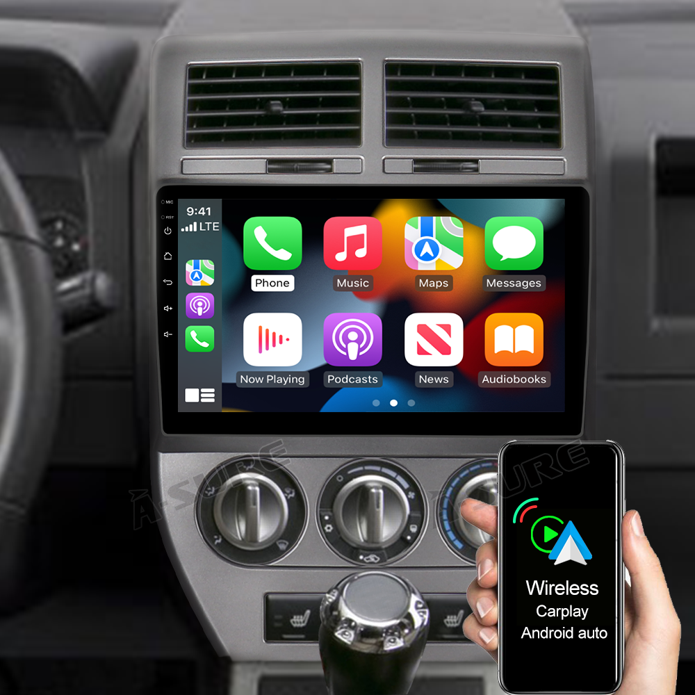 A-Sure GPS Autoradio Jeep Compass 10,1 Zoll CarPlay 2+32GB