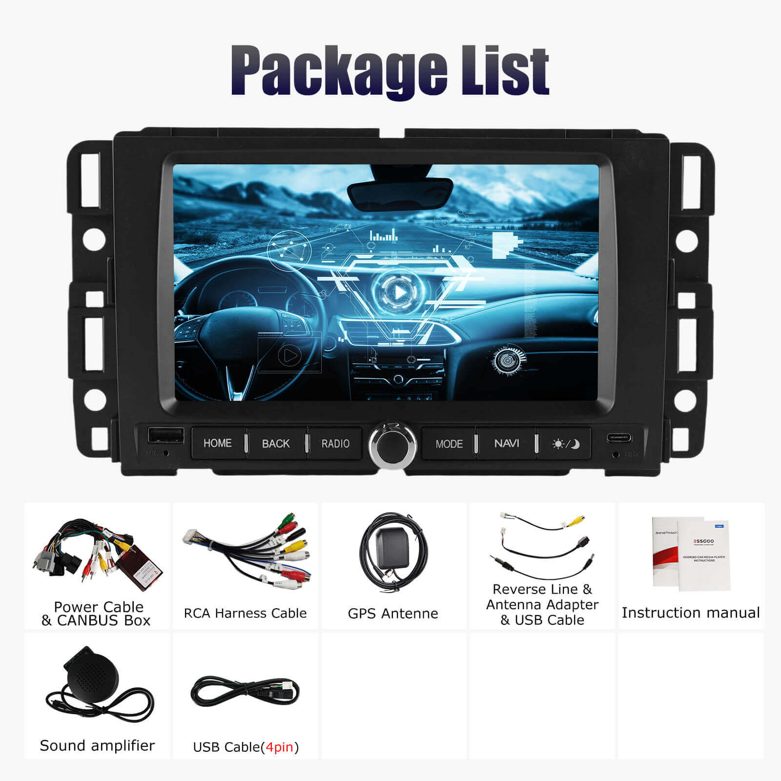 ESSGOO AR7001 Chevrolet GMC Autoradio 7 Zoll Android