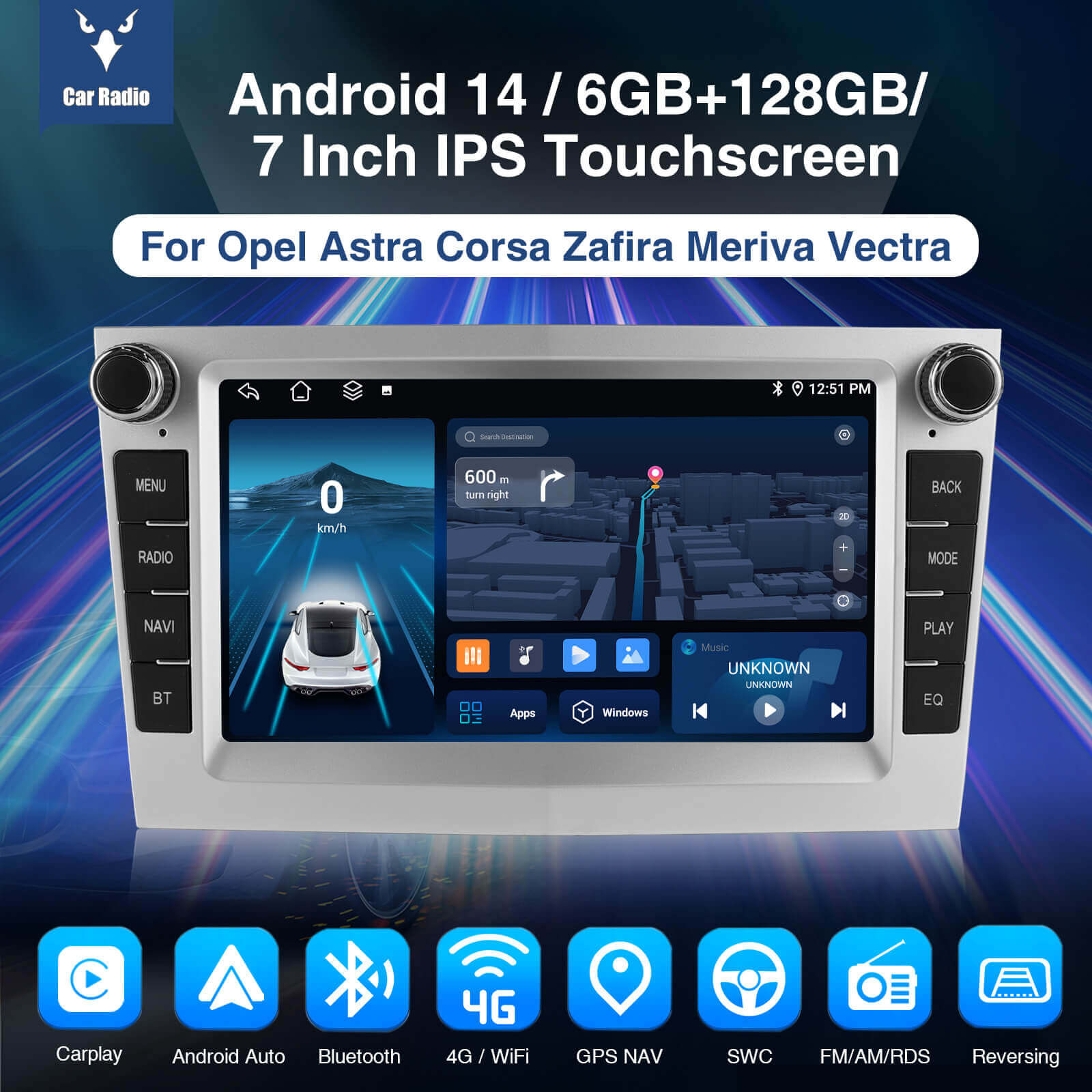 ESSGOO Car Stereo AZ0001 Autoradio 7 Zoll Opel HD