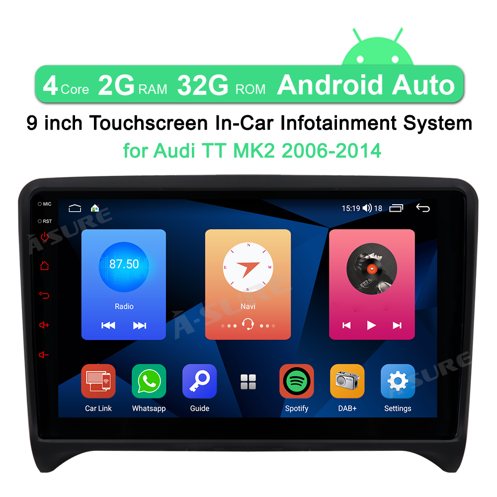 A-Sure GPS Autoradio Audi TT 9 Zoll 2+32GB CarPlay