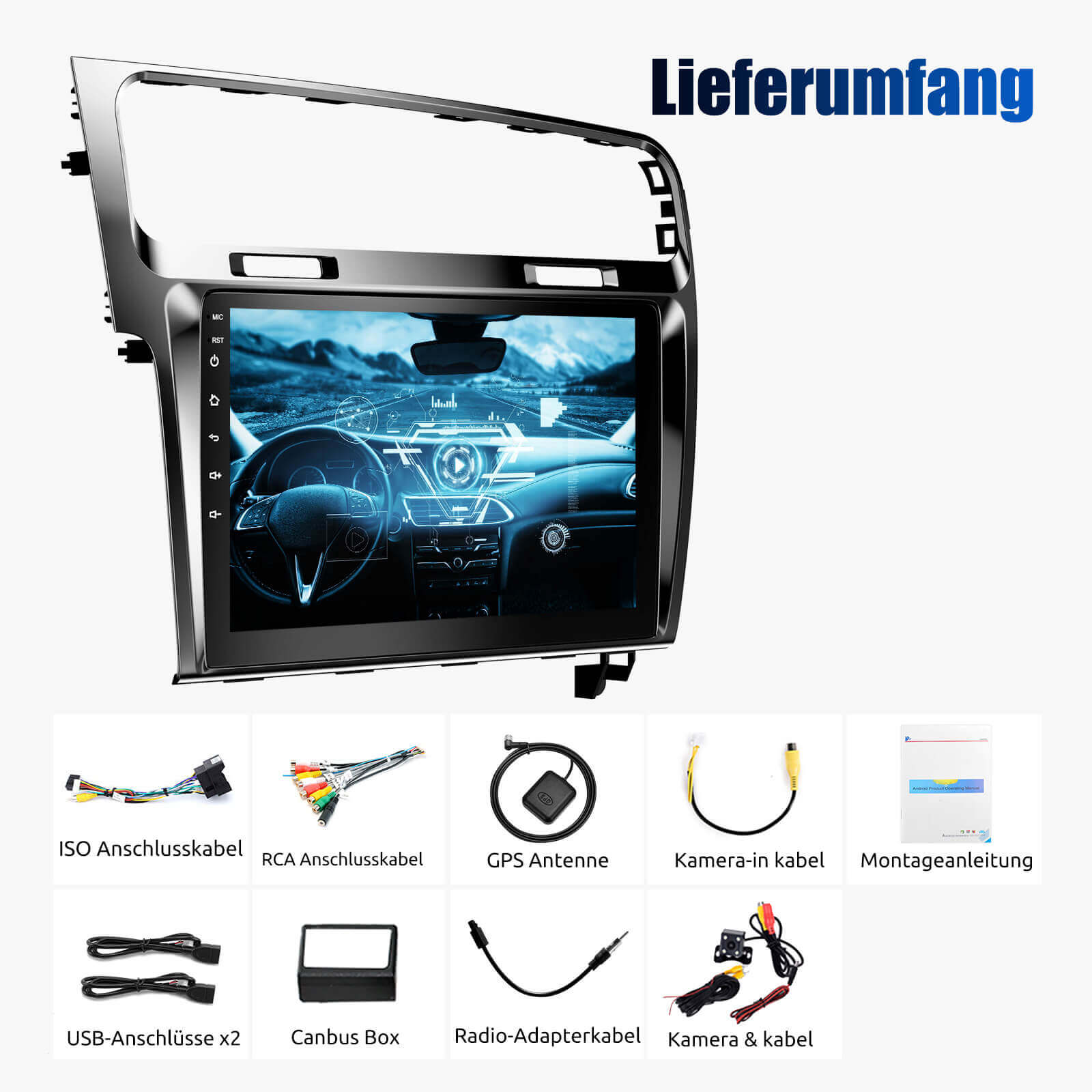 ESSGOO Car Stereo Golf 7 Autoradio 10 Zoll Standard Touchscreen