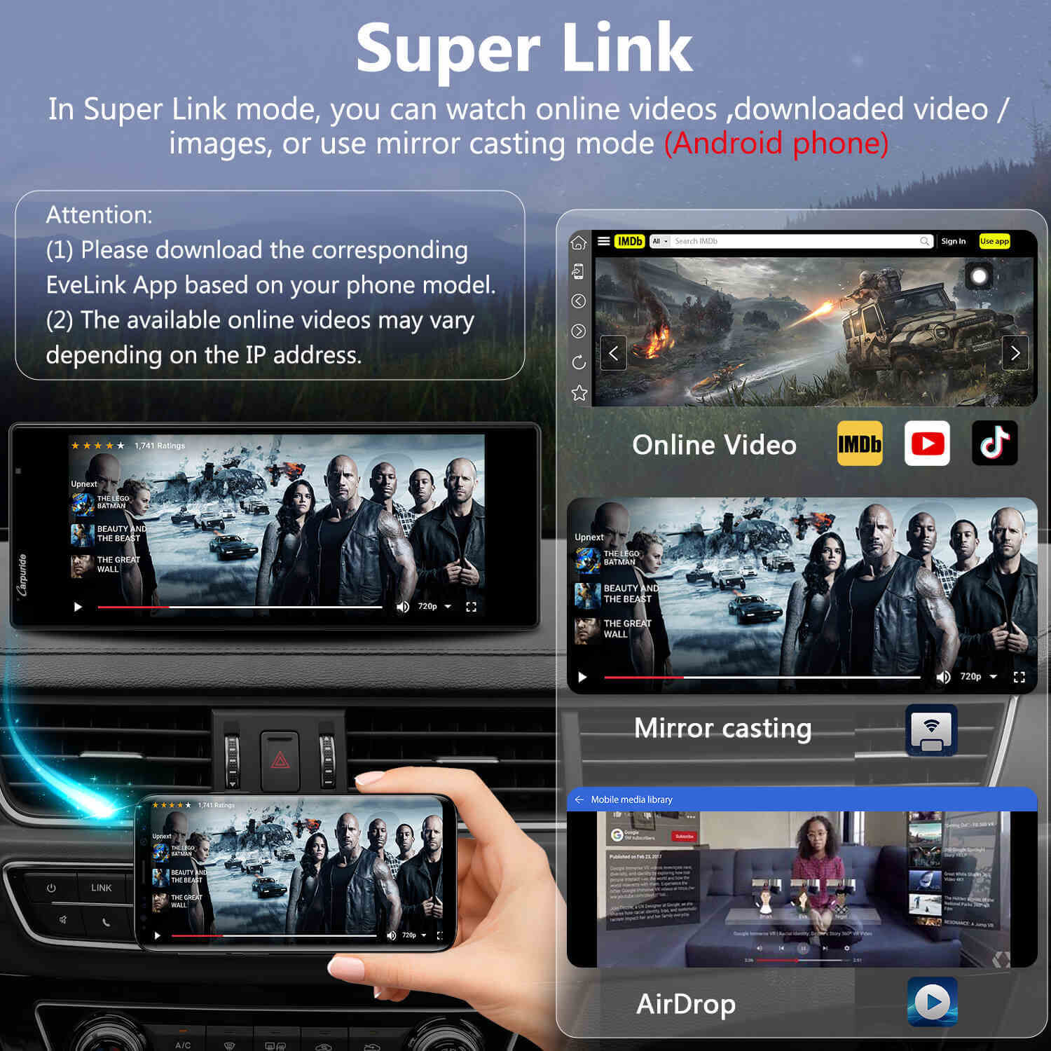 Carpuride W904 CarPlay-Display 9,3 Zoll mit DVR Frontkamera