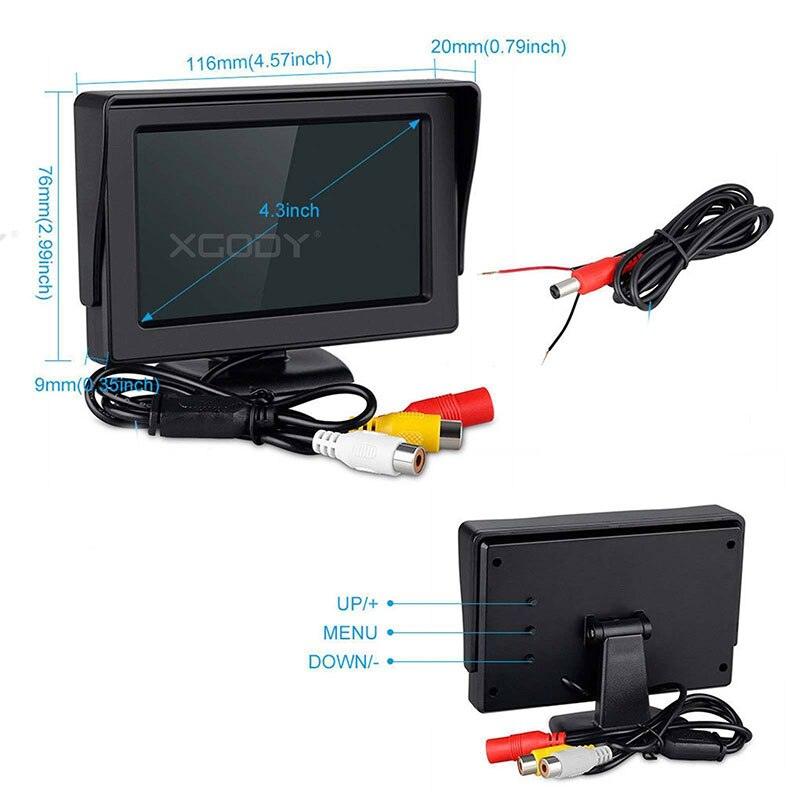 ESSGOO Accessories 4,3 Zoll Monitor Rückfahrmonitor mit Kamera
