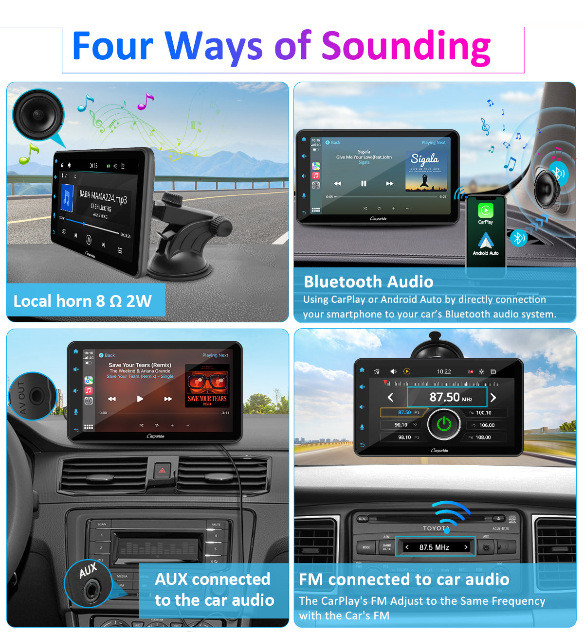 Carpuride Car Smart Stereo W707 Display 7 Zoll Bluetooth