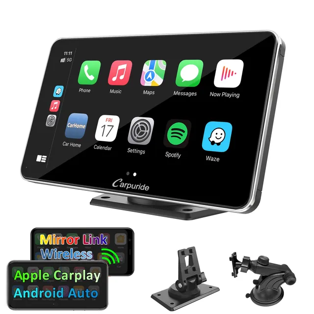 Carpuride Car Smart Stereo 7 Zoll CarPlay-Display Silber Wireless