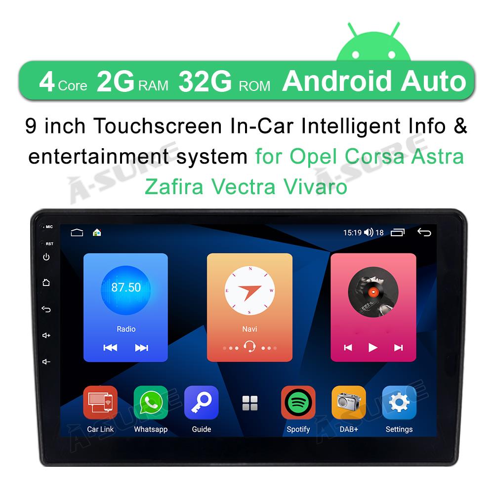 A-Sure GPS car radios 9 Zoll 2+32GB Autoradio Astra H Zafira B