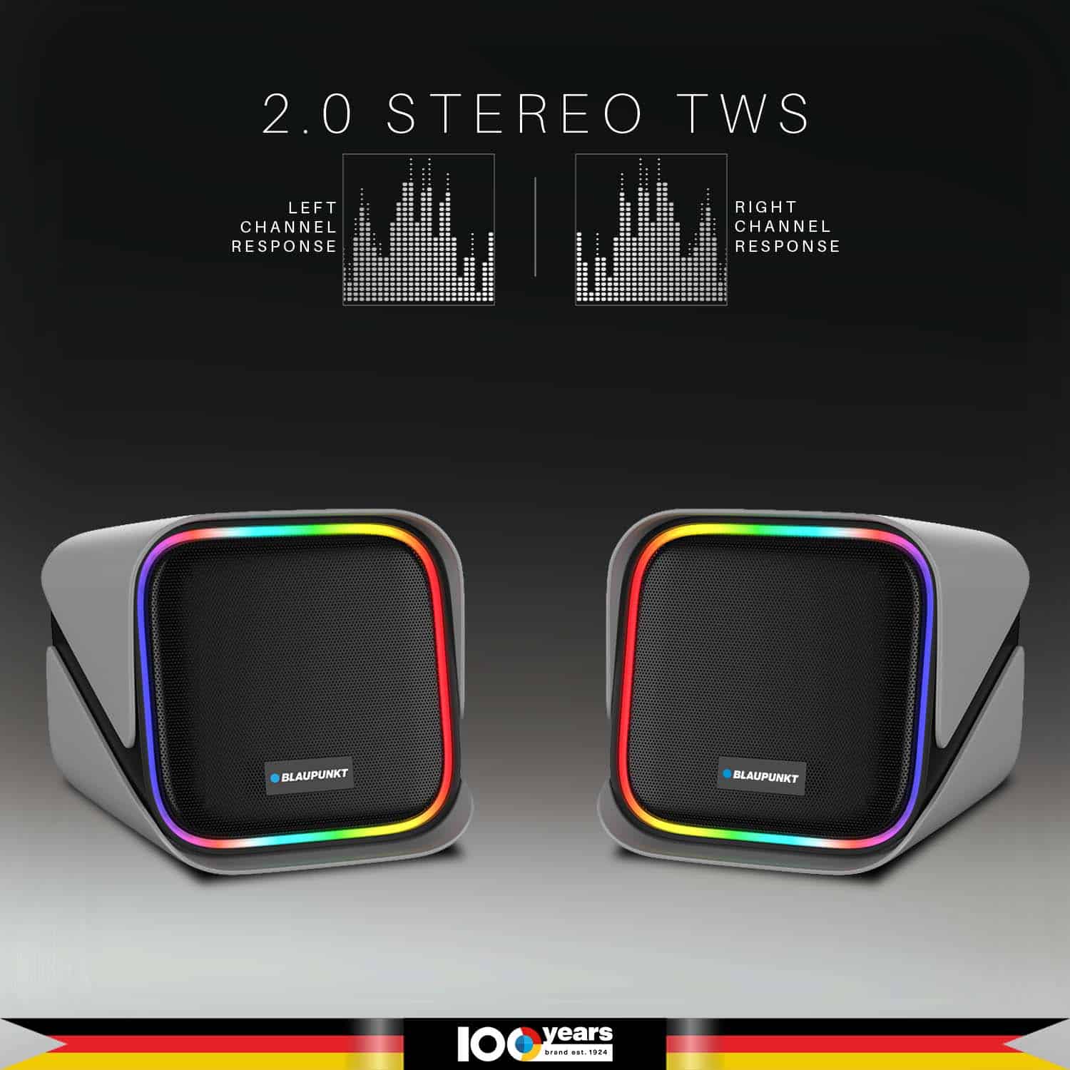 Blaupunkt TWINZ Bookshelf BT Lautsprecher 30W RGB