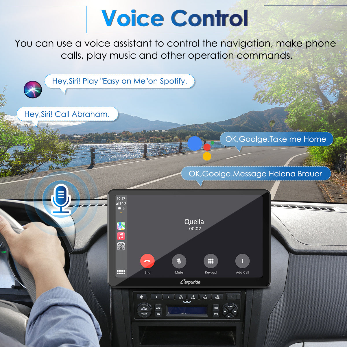 Carpuride W101 10,1 Zoll CarPlay-Display LKW Lichtsensor