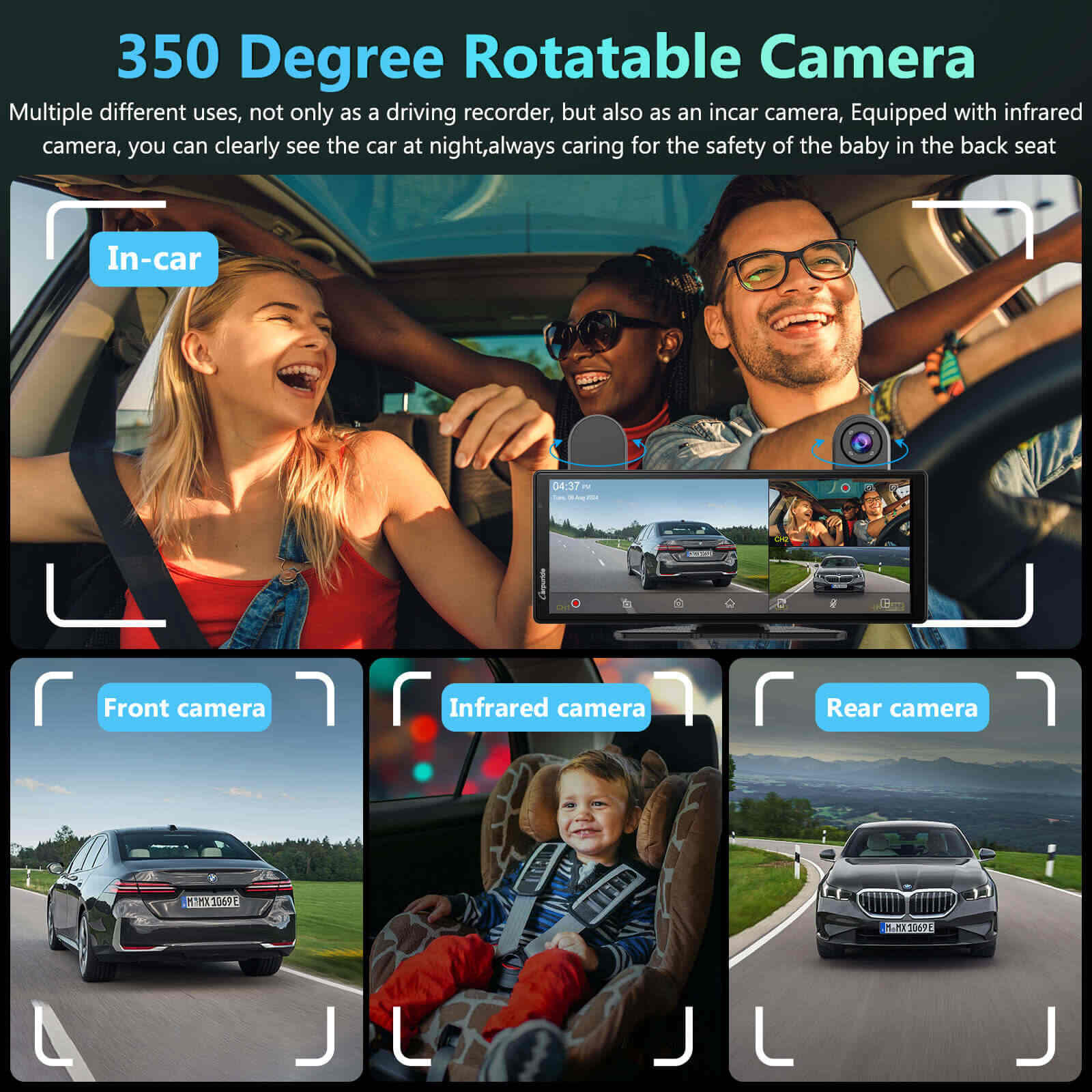 Carpuride Car Smart Stereo W903S Dashcam 9,3-Zoll 4K