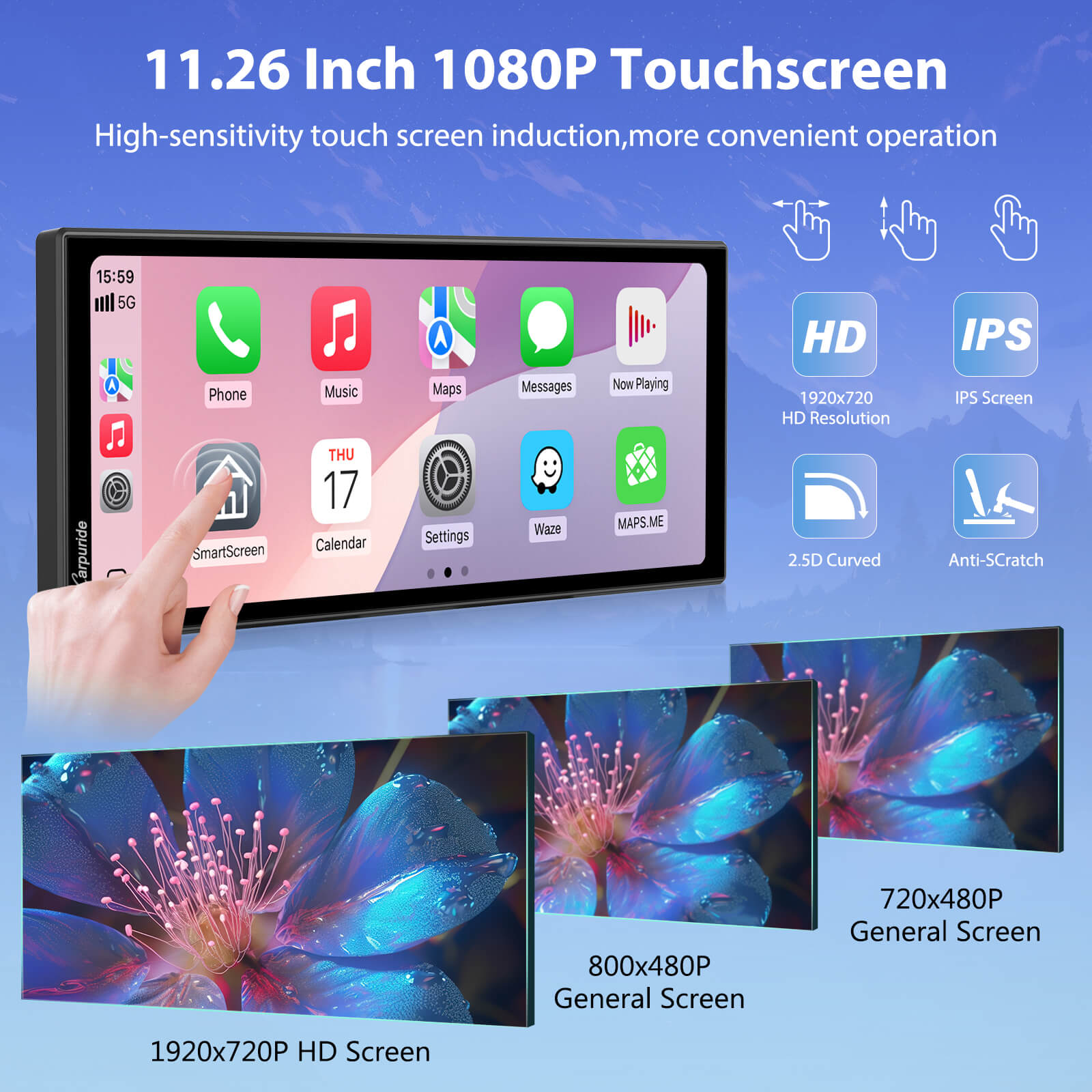 Carpuride Car Smart Stereo W125P Autoradio 11,26 Zoll Android