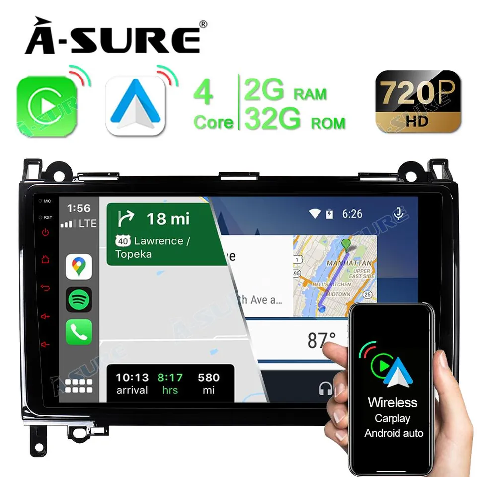 A-Sure GPS Mercedes W169 W245 Autoradio 9 Zoll CarPlay