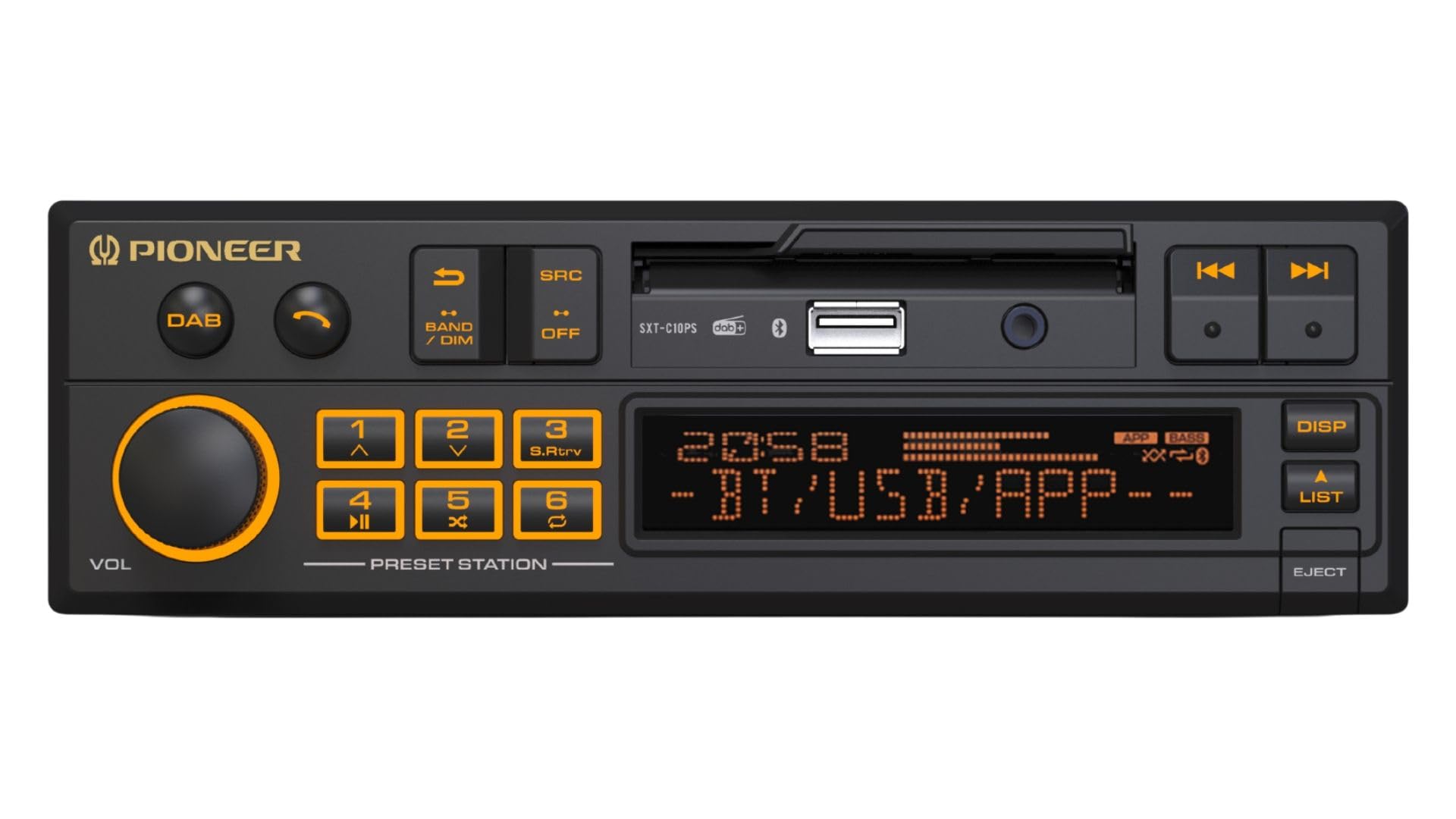 Pioneer SXT-C10PS Autoradio 1-DIN Retro DAB+ Bluetooth