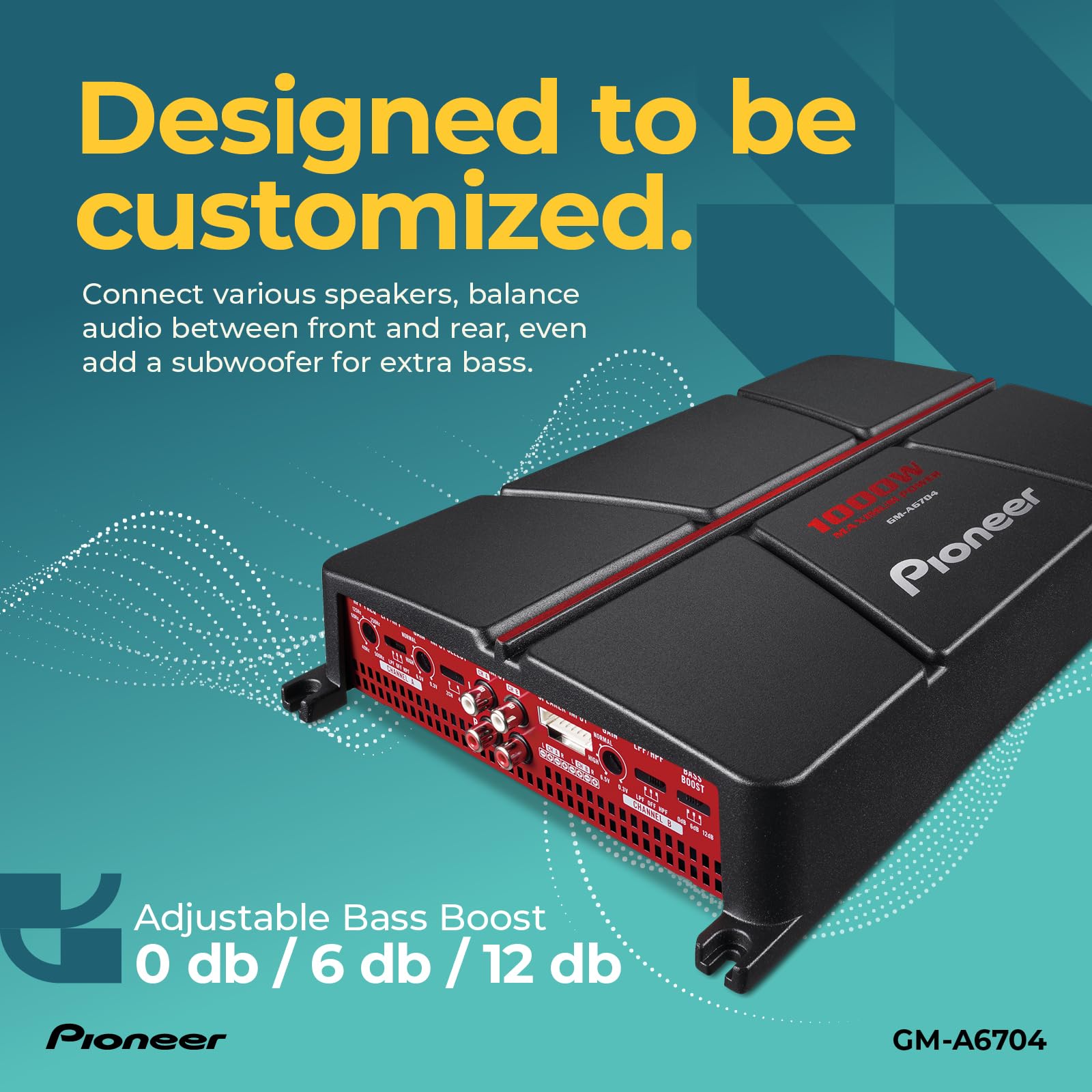 Pioneer GM-A6704 Auto-Verstärker 4-Kanal 1000W Bass-Boost