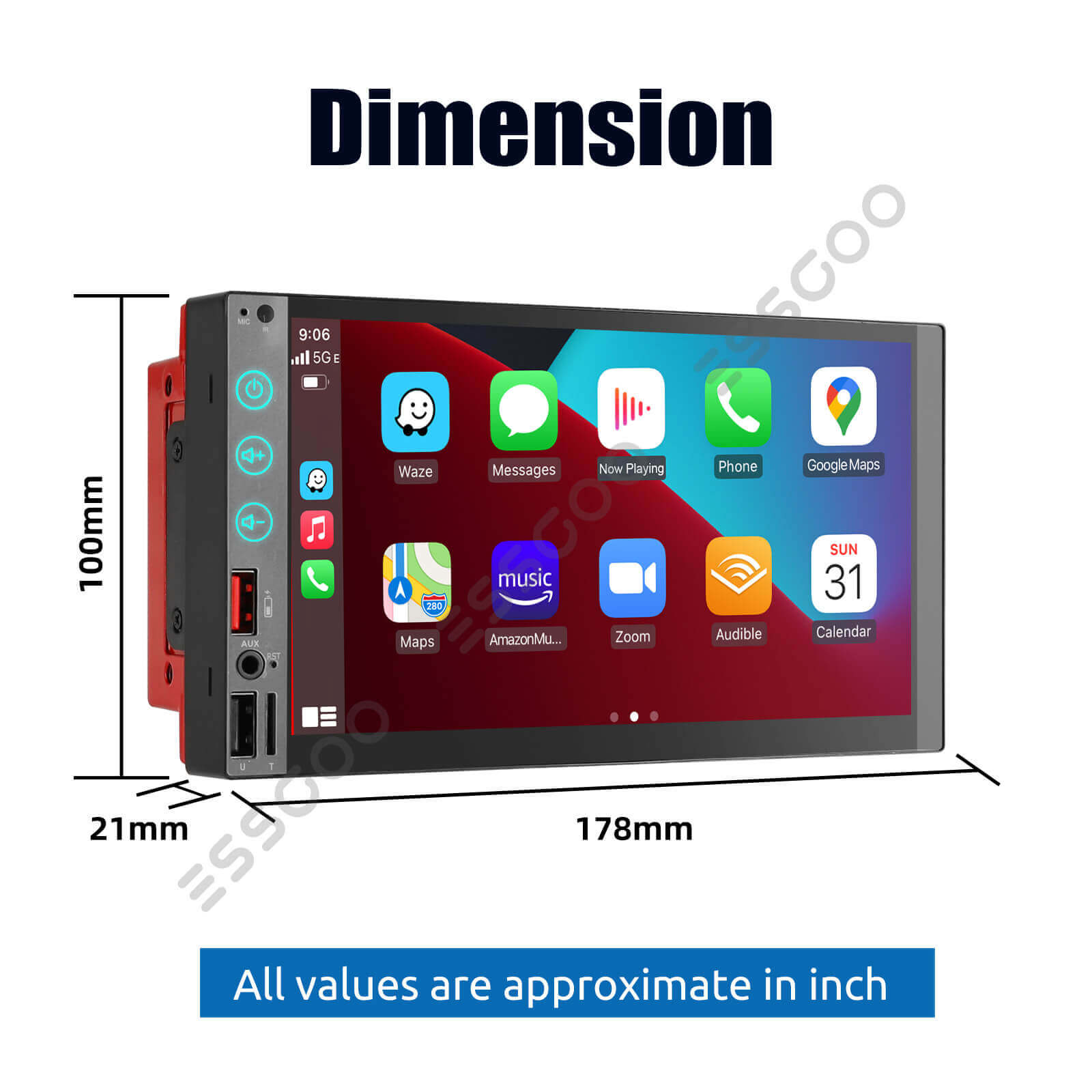 ESSGOO Car Stereo SWM9323 MP5 Autoradio 7 Zoll 2 DIN