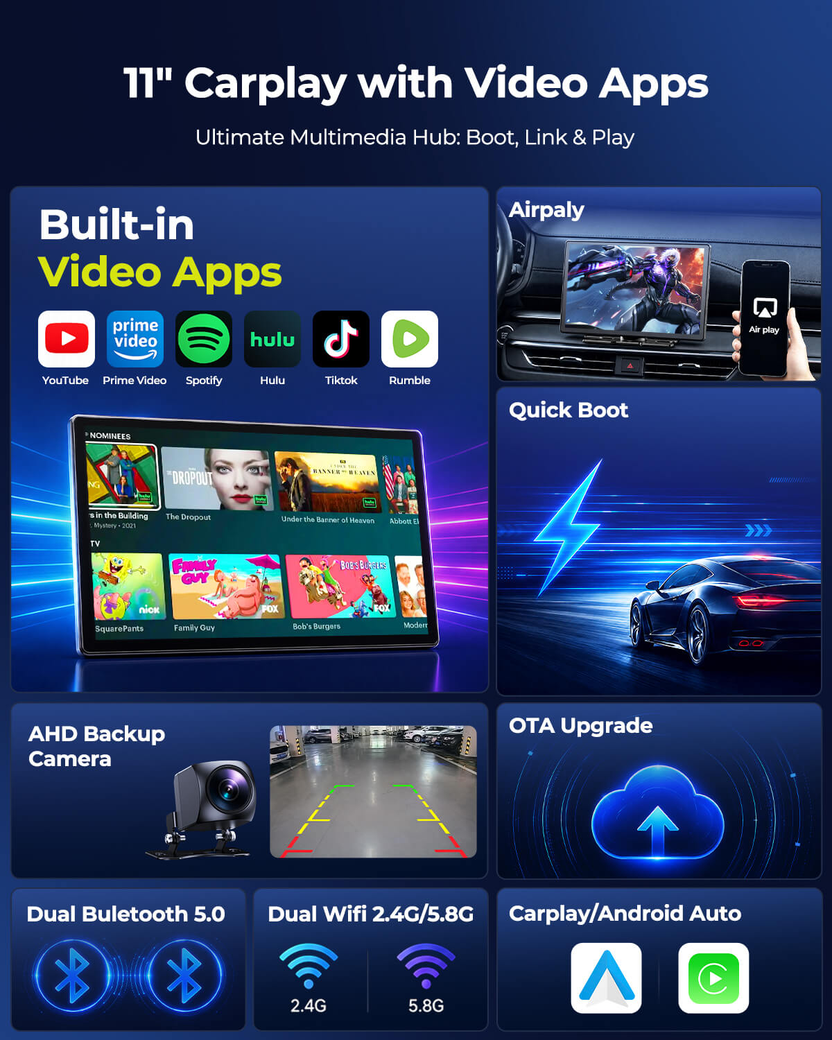 LAMTTO Carplay RC35 11 Zoll CarPlay-Display Entertainment