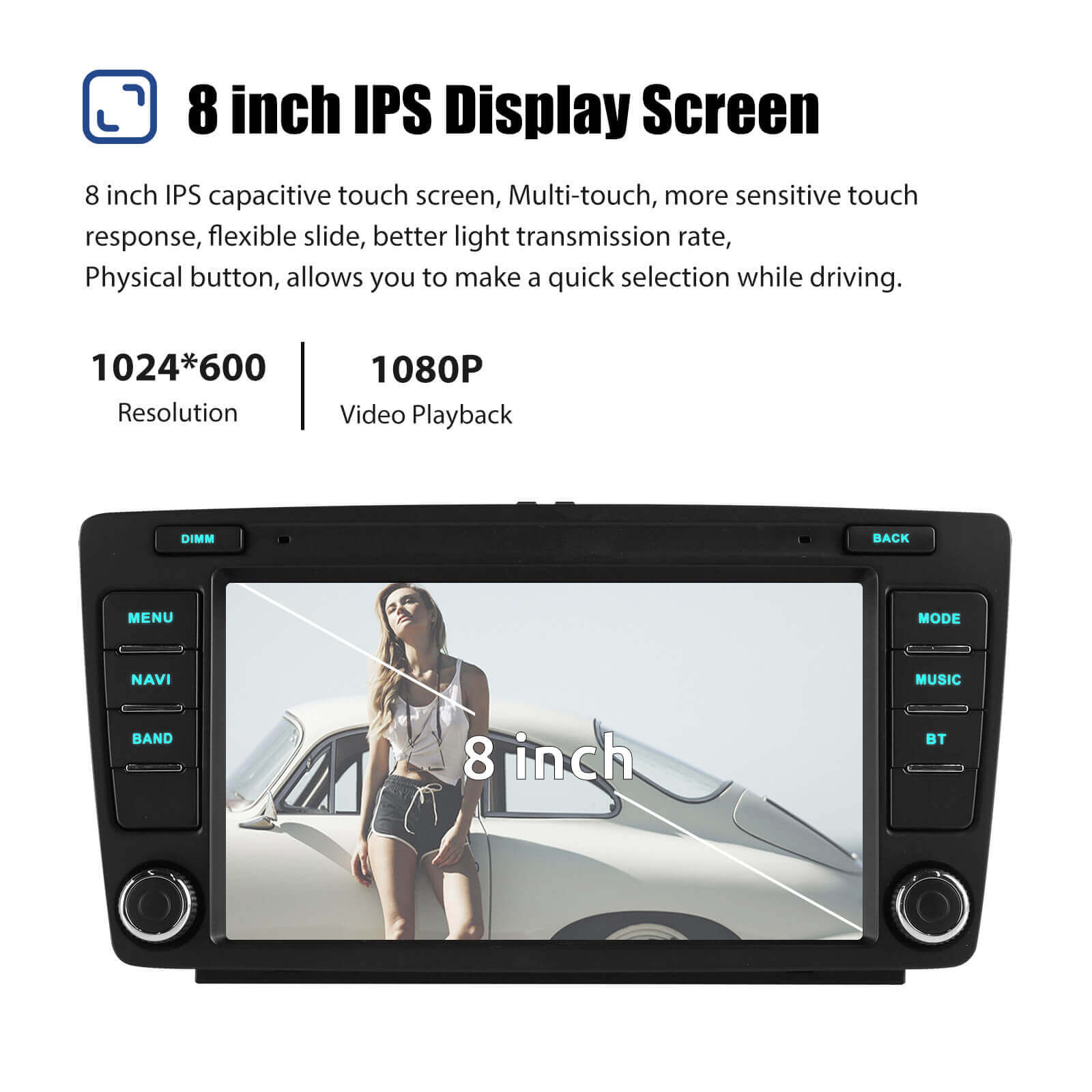 ESSGOO Car Stereo AR8001 8 Zoll Autoradio Octavia Android