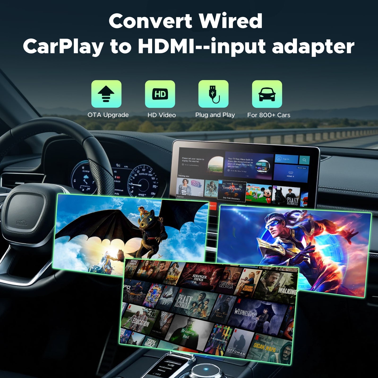 LAMTTO RC25 Car TV Mate Pro HDMI CarPlay-Adapter 1080P