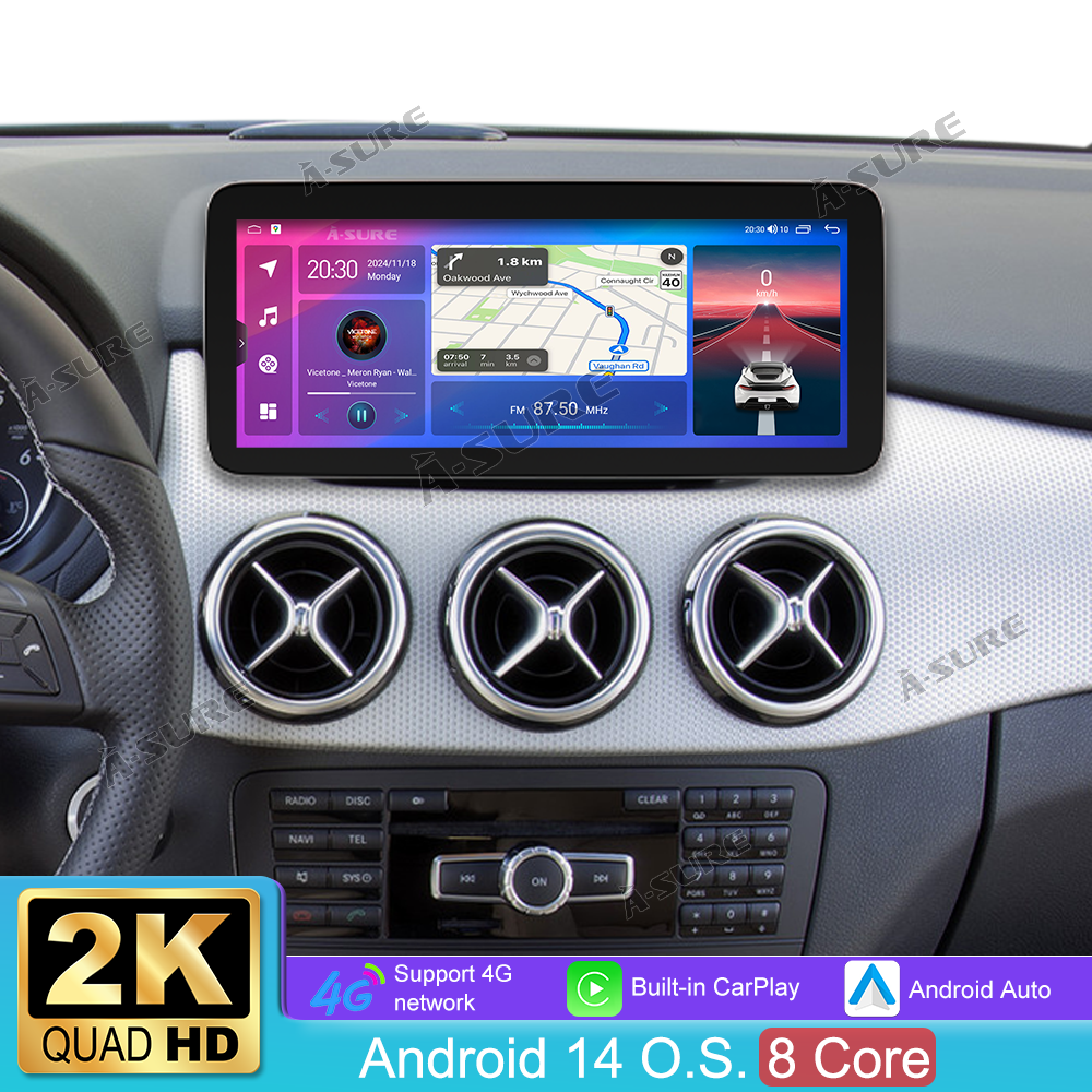 A-Sure GPS car radios 12,3 Zoll Autoradio Mercedes B-Klasse 64GB