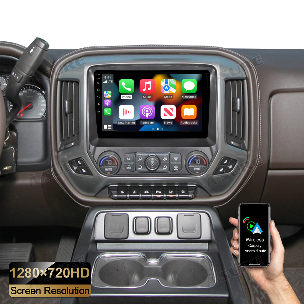 A-Sure GPS 9 Zoll Android 14 Autoradio Silverado Sierra 2+32GB