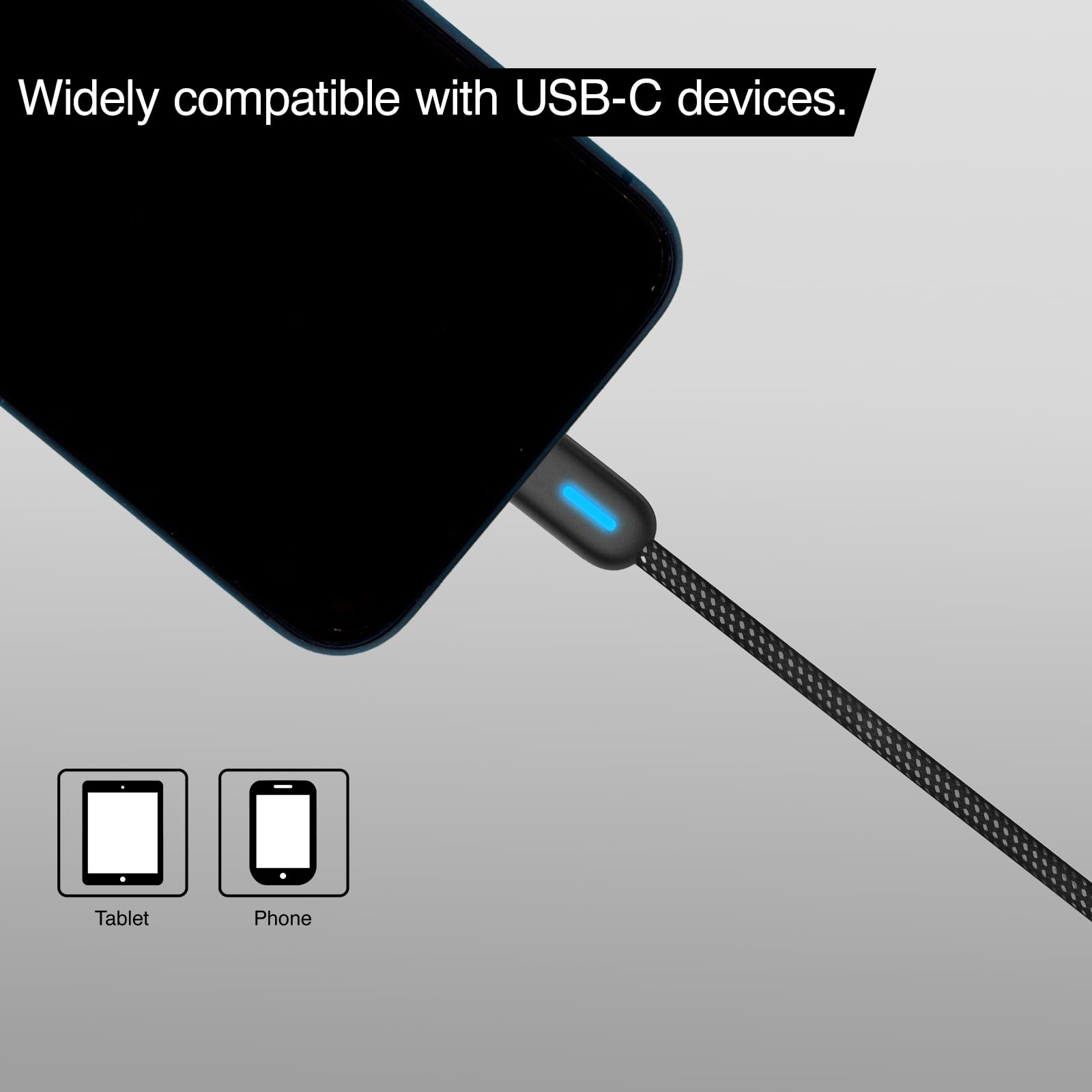 Pioneer CD-U5310AC USB-A Kabel 1m Nylon CarPlay 15W