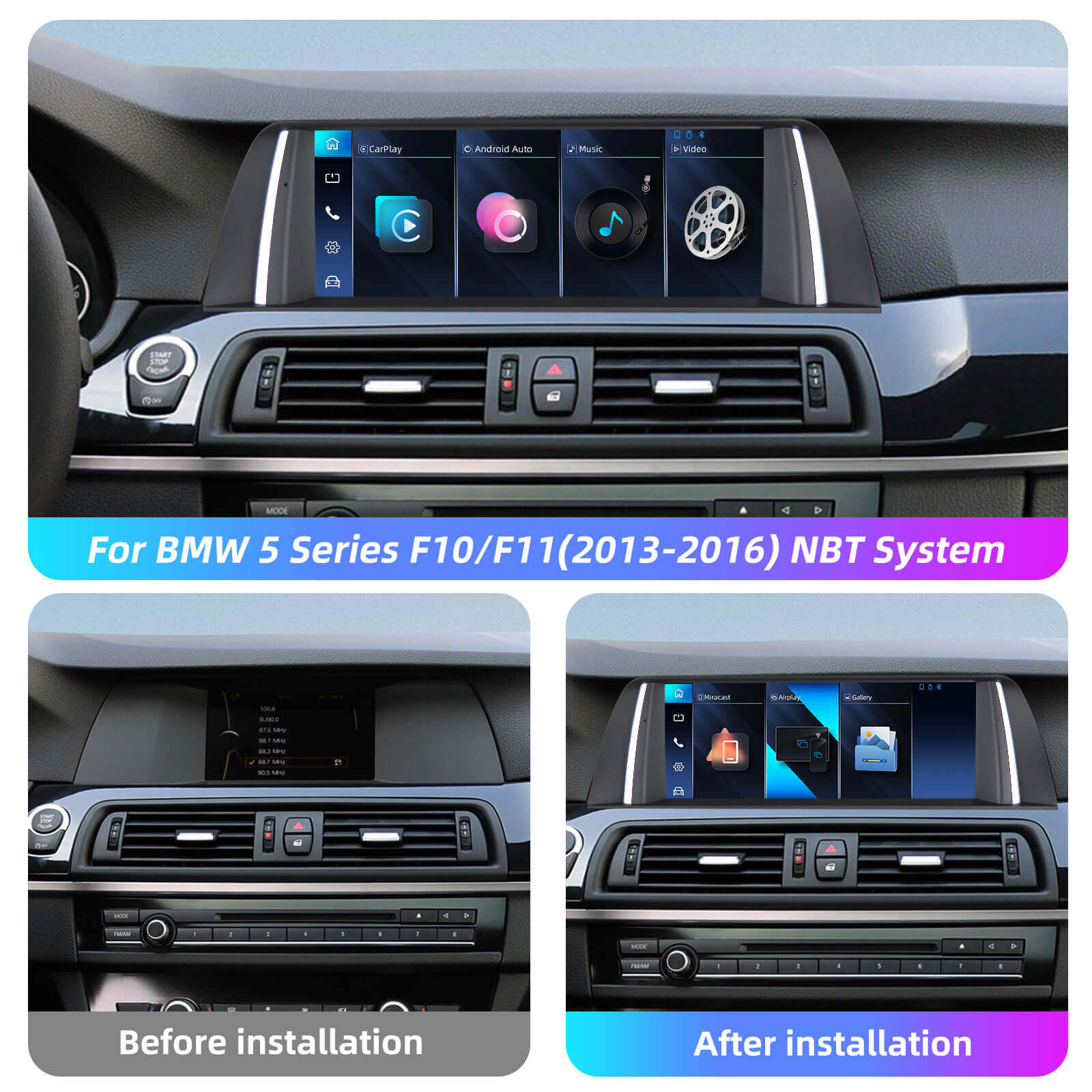 ESSGOO Car Stereo LZ0001 BMW 5er F10 Autoradio 10,25 Zoll