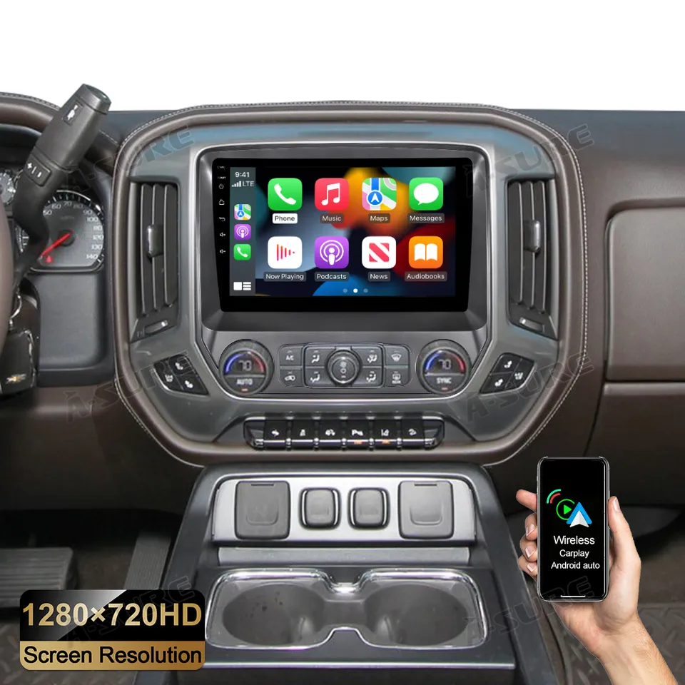 A-Sure GPS 9 Zoll Android 14 Autoradio Silverado Sierra 2+32GB