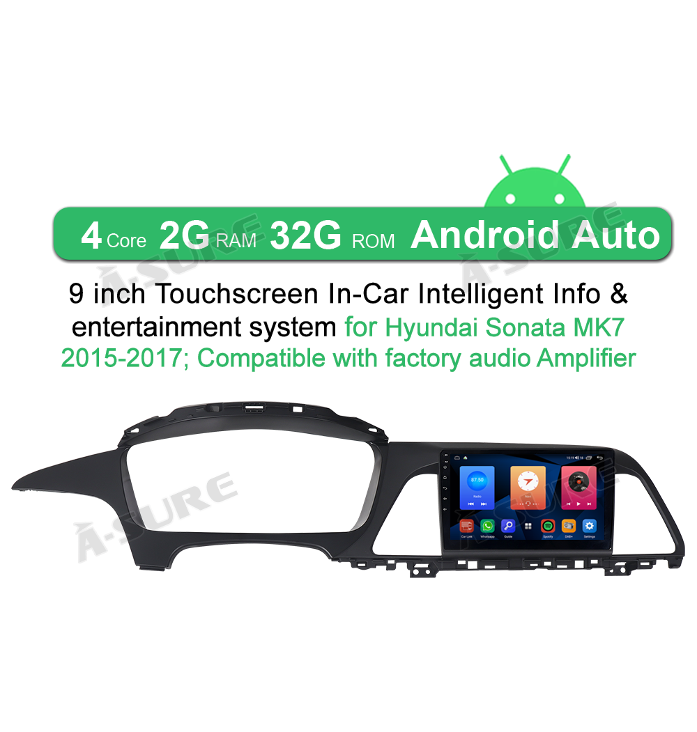 A-Sure GPS car radios 9 Zoll Autoradio Sonata MK7 2+32GB Android