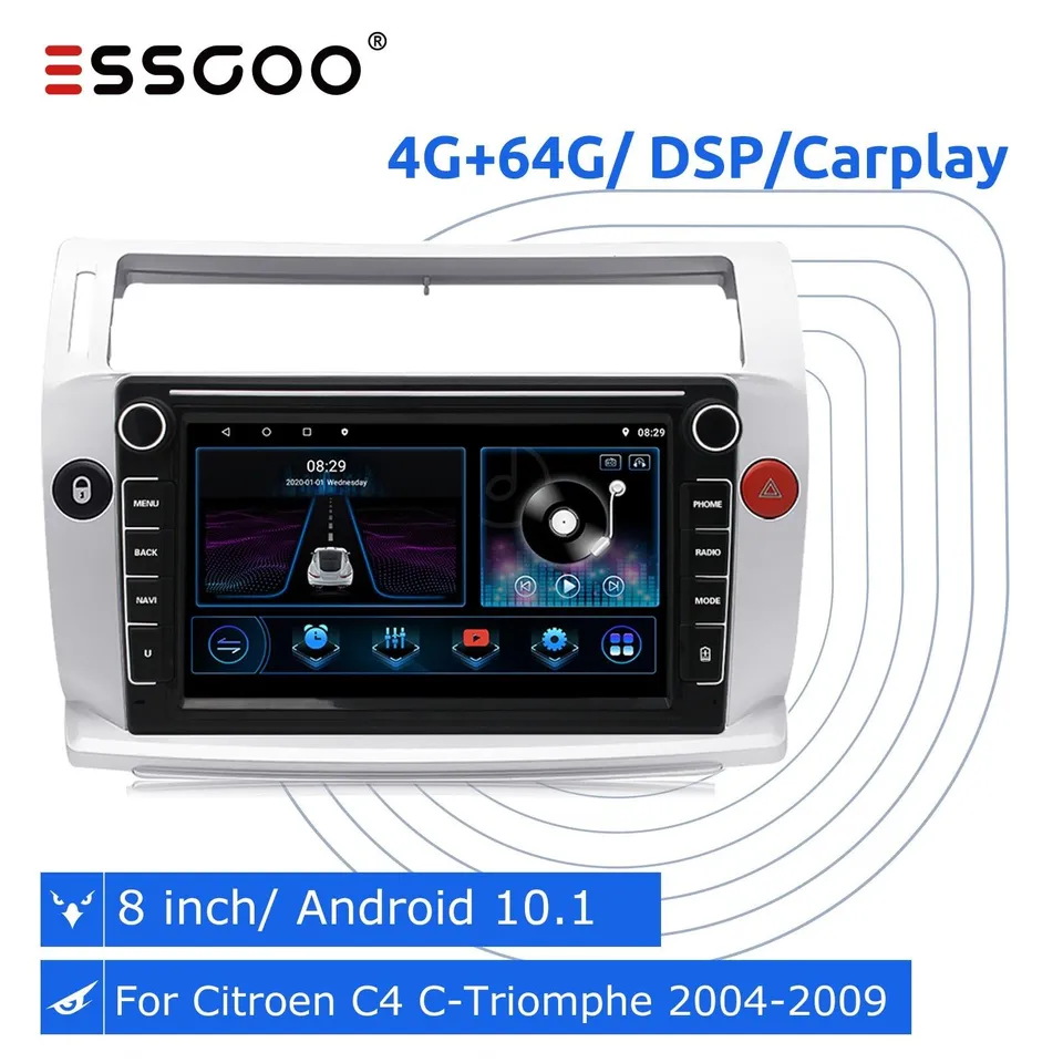 ESSGOO Car Stereo Citroen C4 Autoradio 2G 32G Carplay