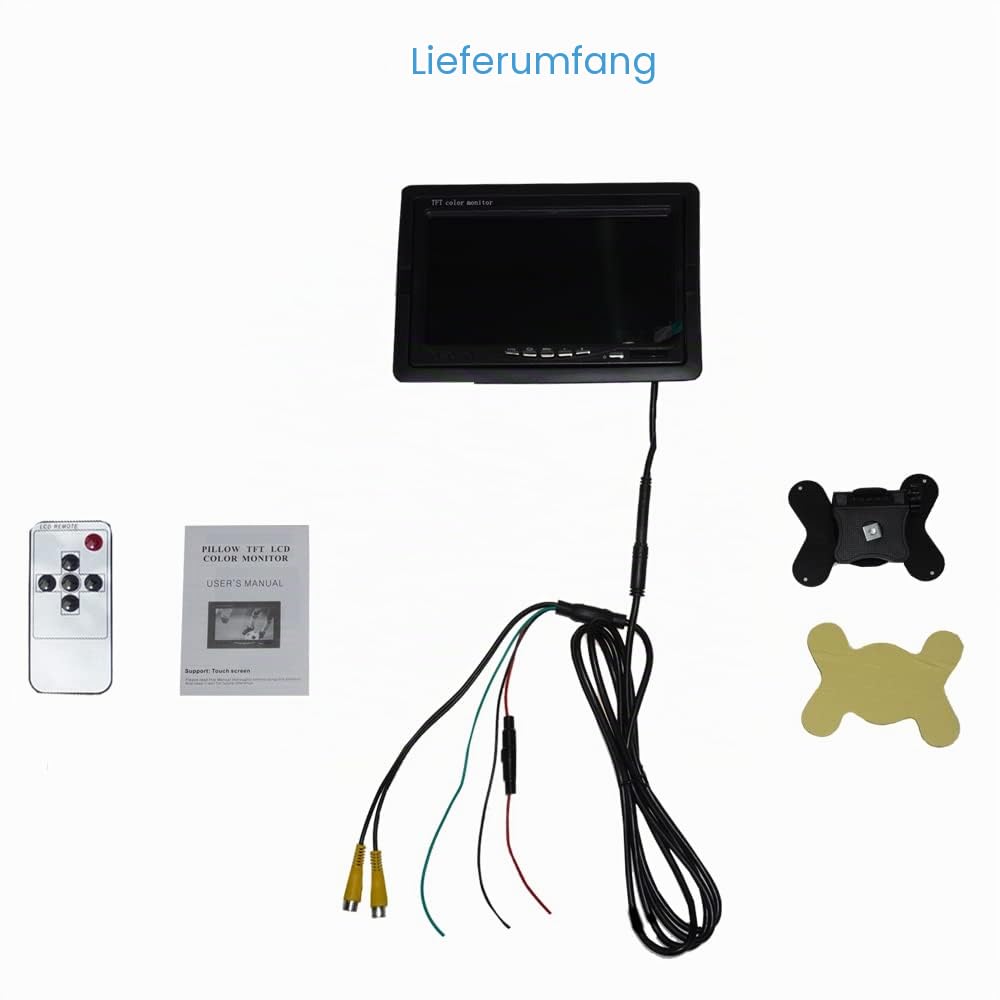 TAFFIO Universal 7" Monitor Display Rückfahrkamera Cinch