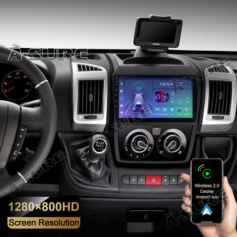 A-Sure GPS 2-DIN Autoradio Ducato Boxer Jumper 9 Zoll CarPlay