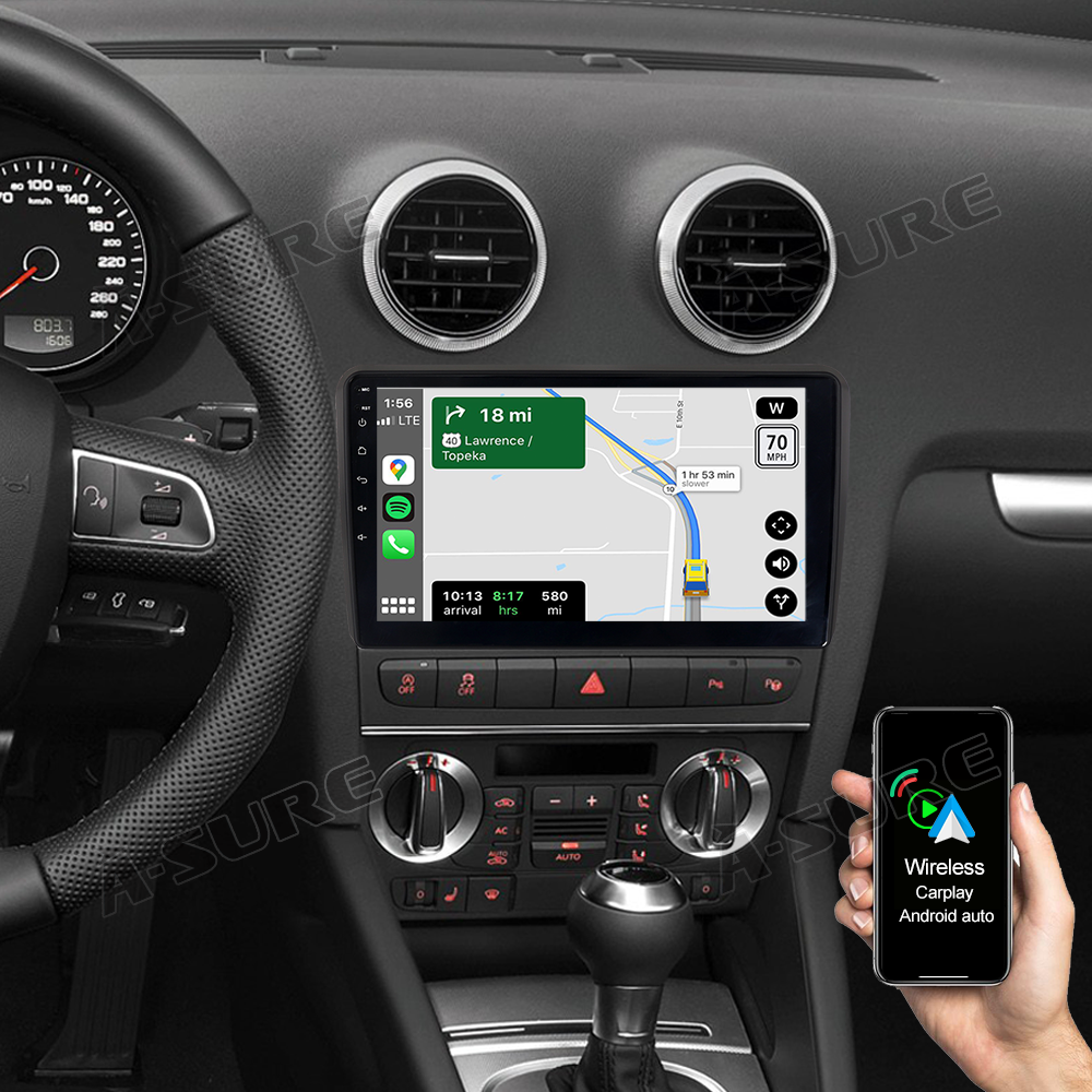 A-Sure GPS car radios 9 Zoll Autoradio 3+32GB Audi A3