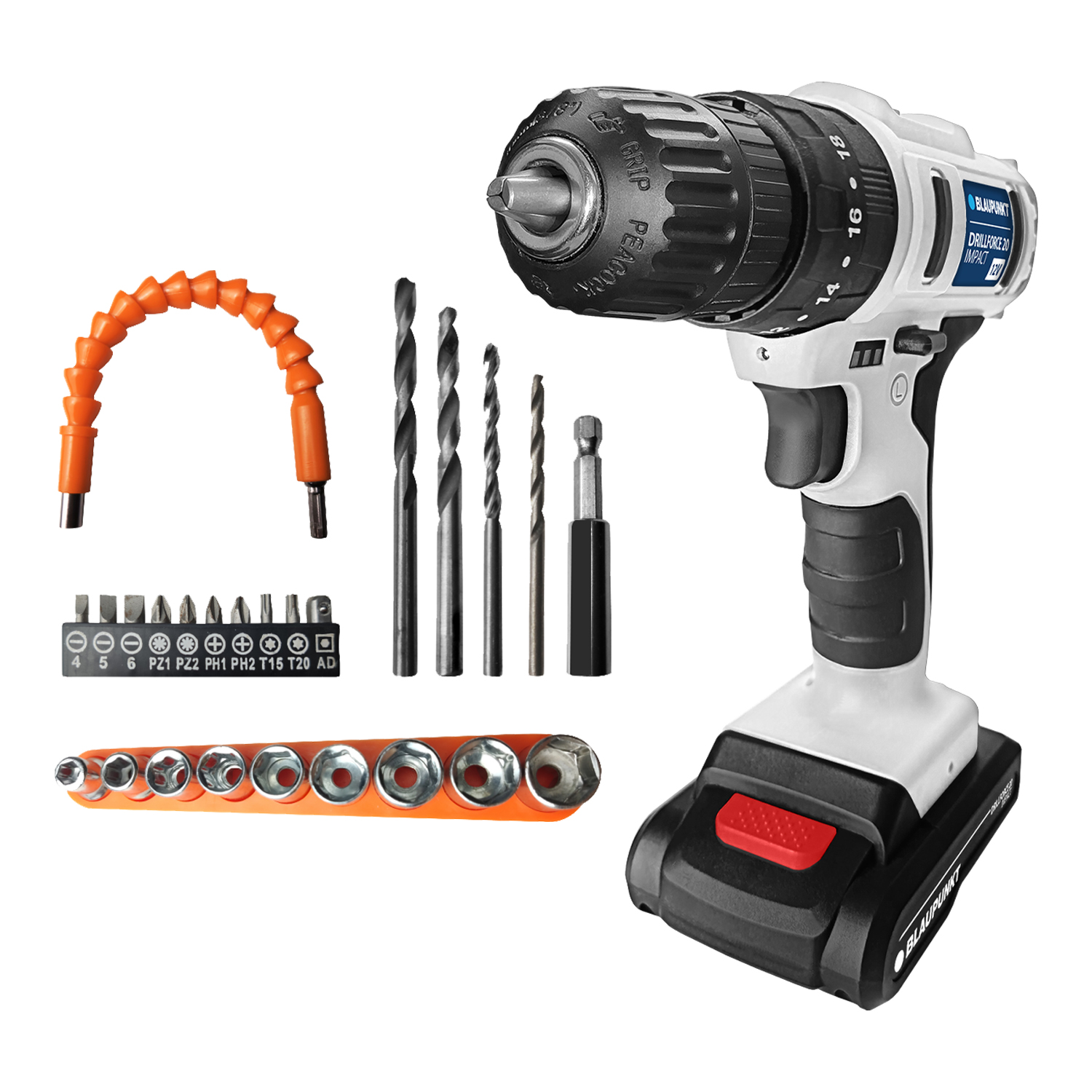 Blaupunkt Power Tools Drillforce 20 Impact Schlagbohrmaschine 20V 2 Akkus