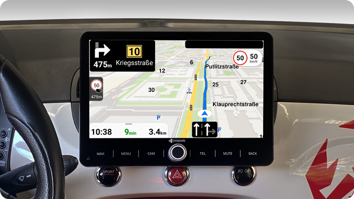 Dynavin 9 Android Autoradio für Fiat 500 mit Wireless CarPlay