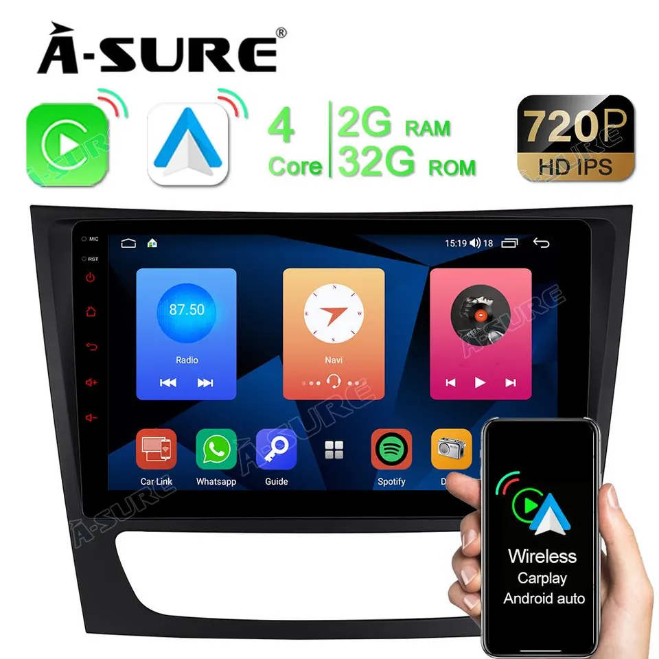 A-Sure GPS Mercedes W211 Autoradio 9 Zoll 2+32GB CarPlay
