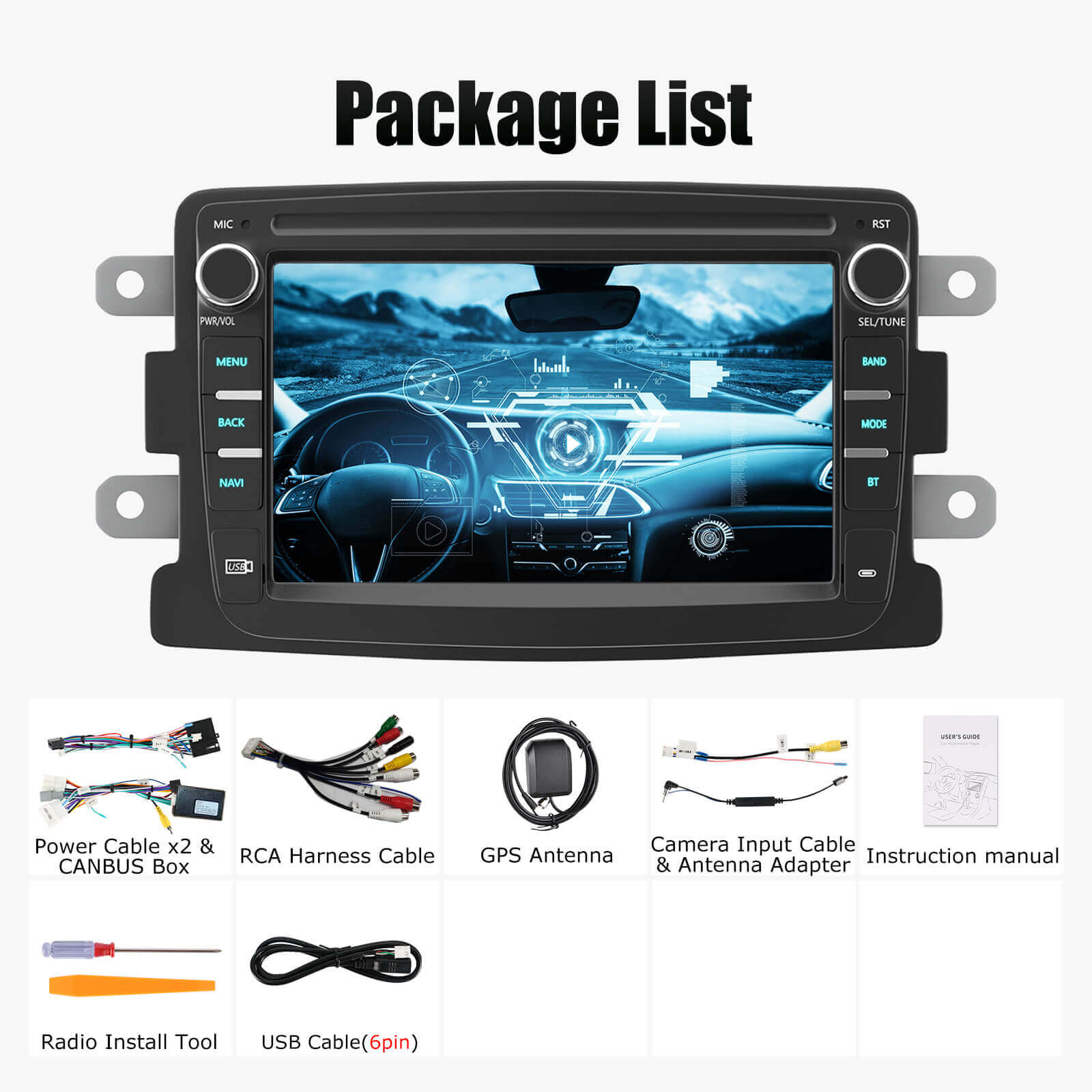 ESSGOO AR7001 7 Zoll Autoradio Android 15 für Renault Dacia